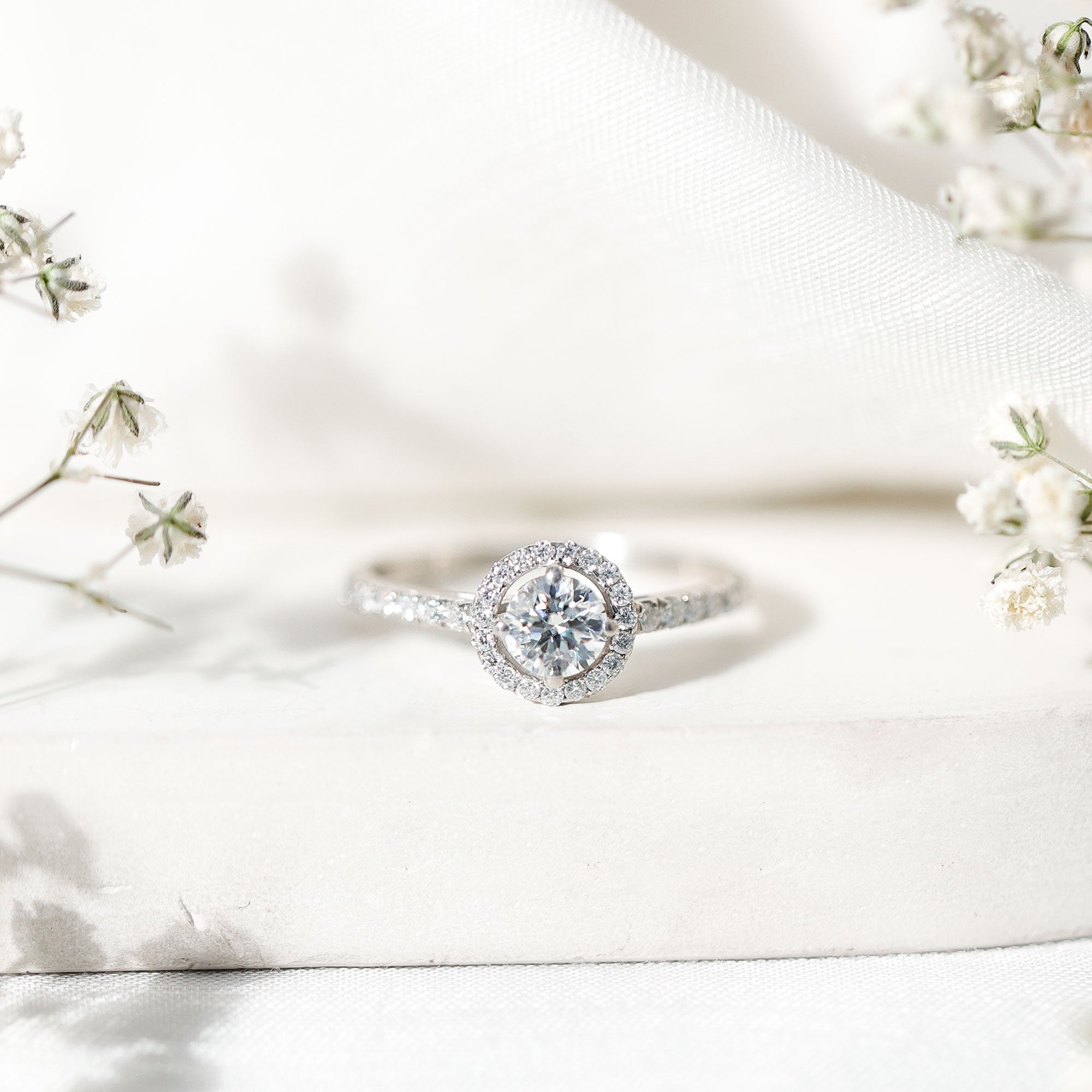 Brilliant Cut Moissanite Promise Ring With Certificate D-VS1 - Rosec Jewels