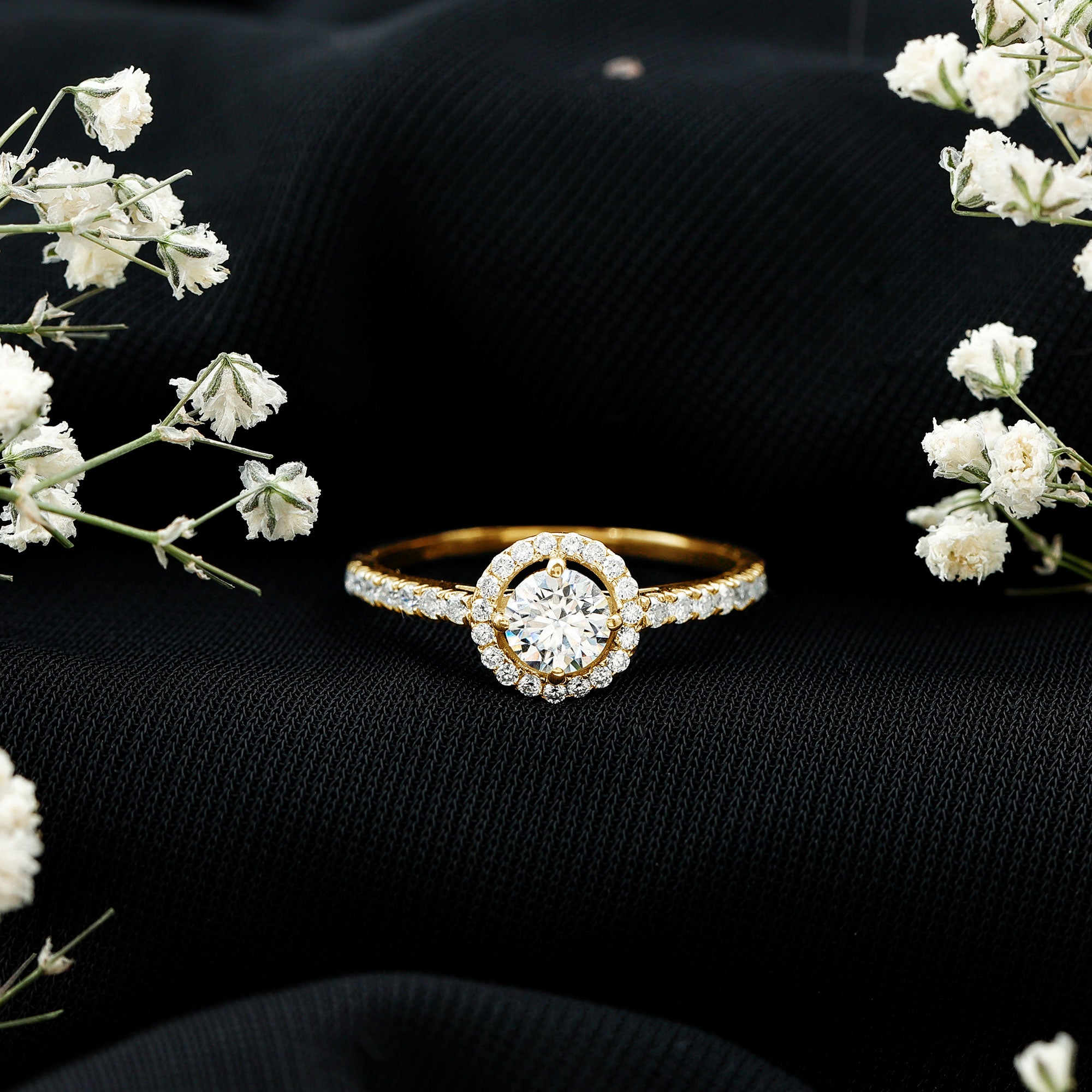 Brilliant Cut Moissanite Promise Ring With Certificate D-VS1 - Rosec Jewels