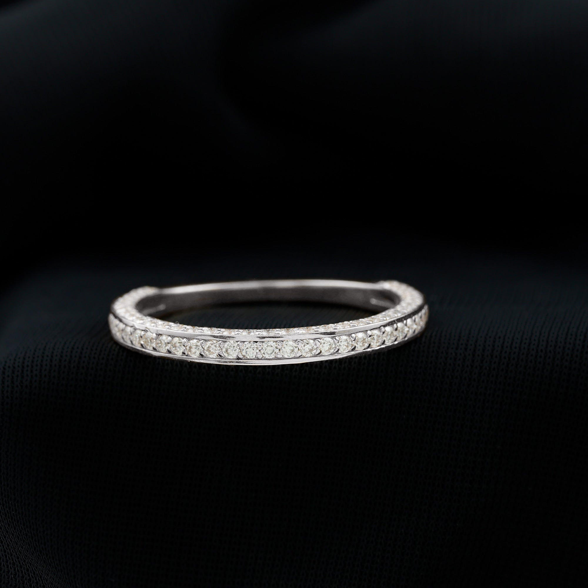 Surface Prong Set Moissanite Half Eternity Ring D-VS1 - Rosec Jewels
