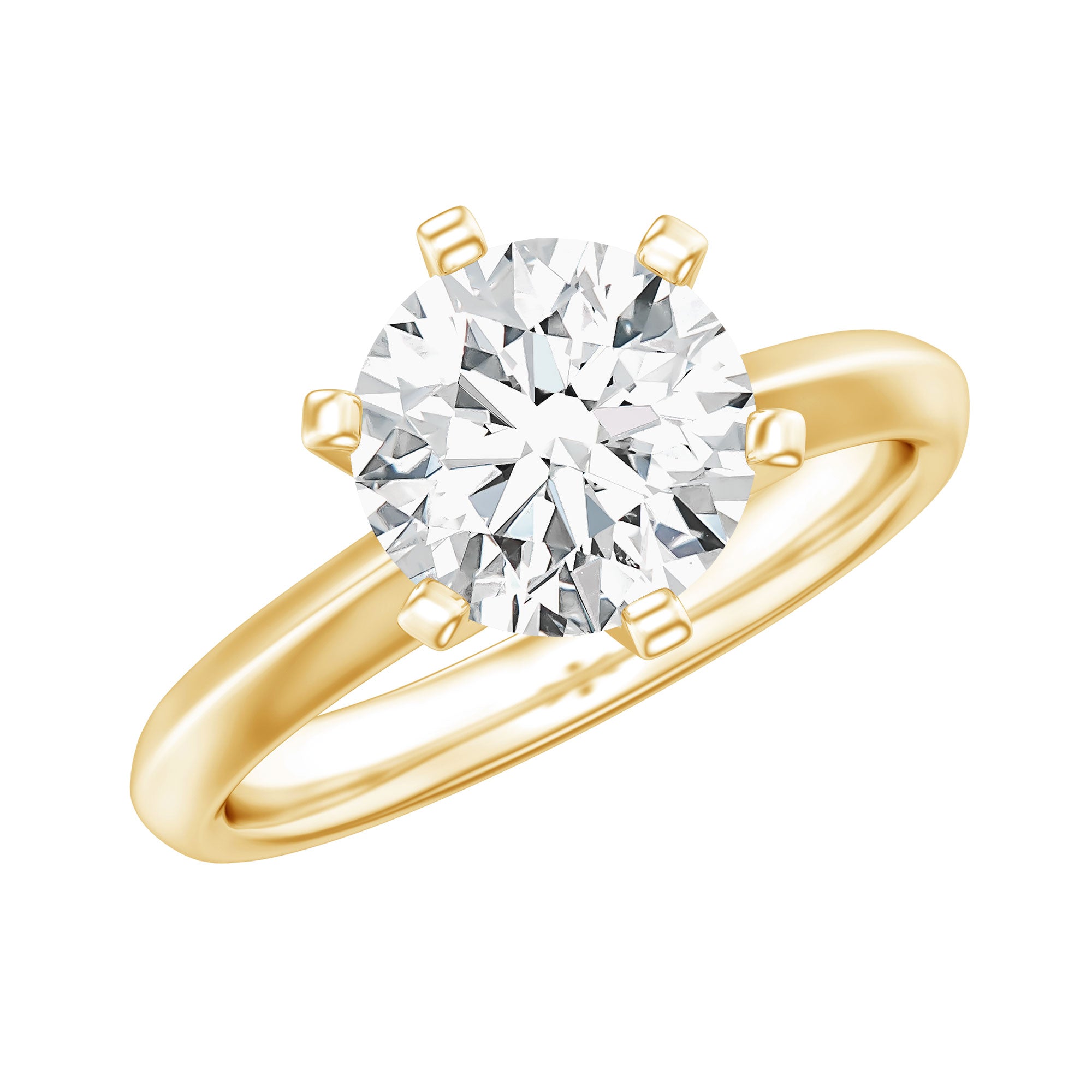 Brilliant Cut Solitaire Moissanite 2 CT Engagement Ring with Certificate D-VS1 - Rosec Jewels