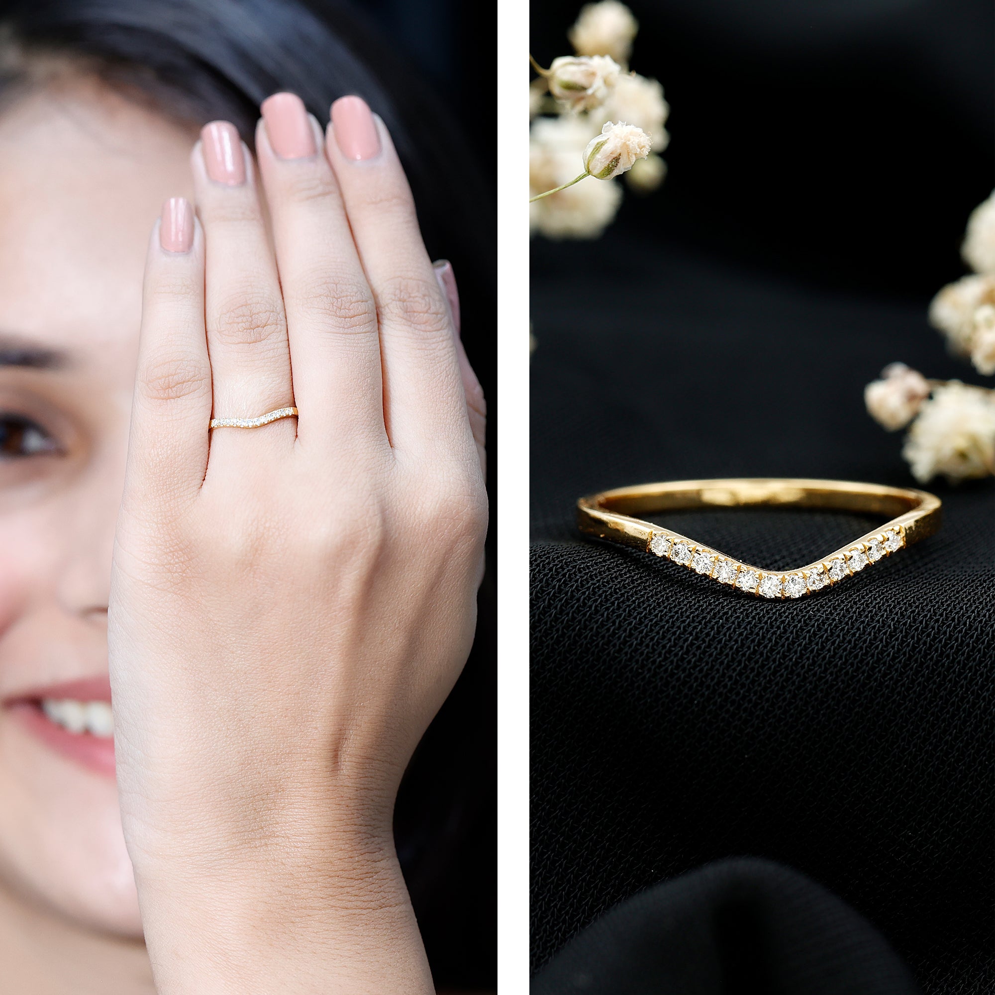 Rosec Jewels-Diamond Curved Enhancer Ring