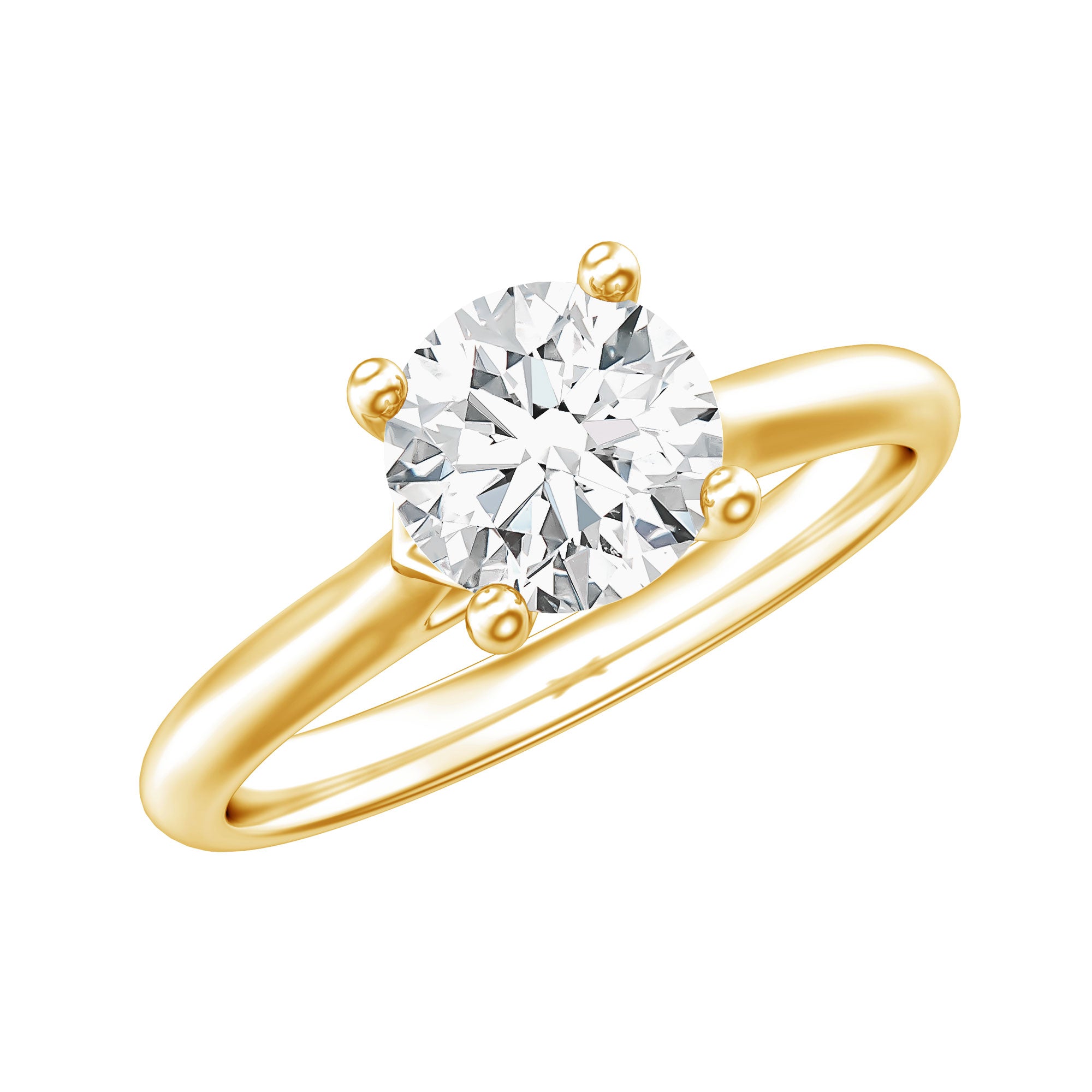 Solitaire Round Cut Moissanite Engagement Ring for Her D-VS1 - Rosec Jewels