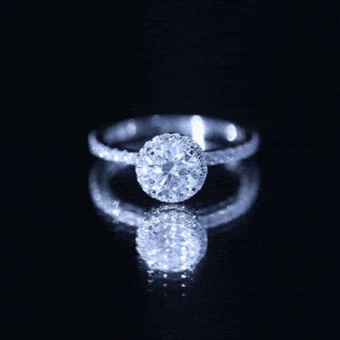 Certified Moissanite Halo Engagement Ring for Her D-VS1 - Rosec Jewels