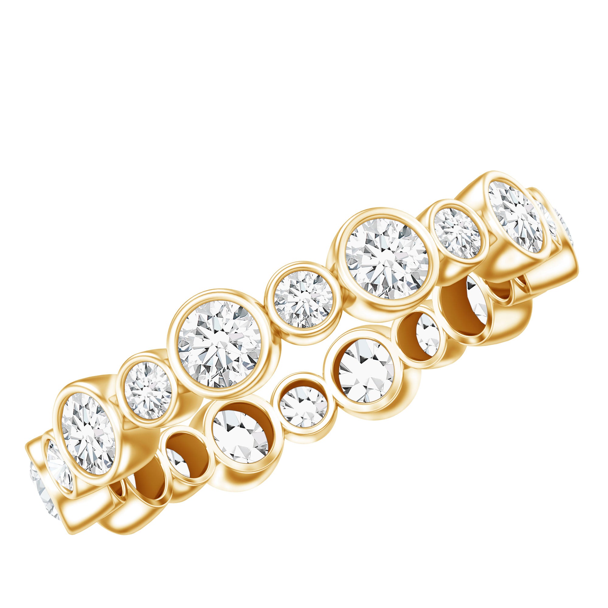 Certified Round Cut Moissanite Eternity Stackable Ring For Her D-VS1 - Rosec Jewels