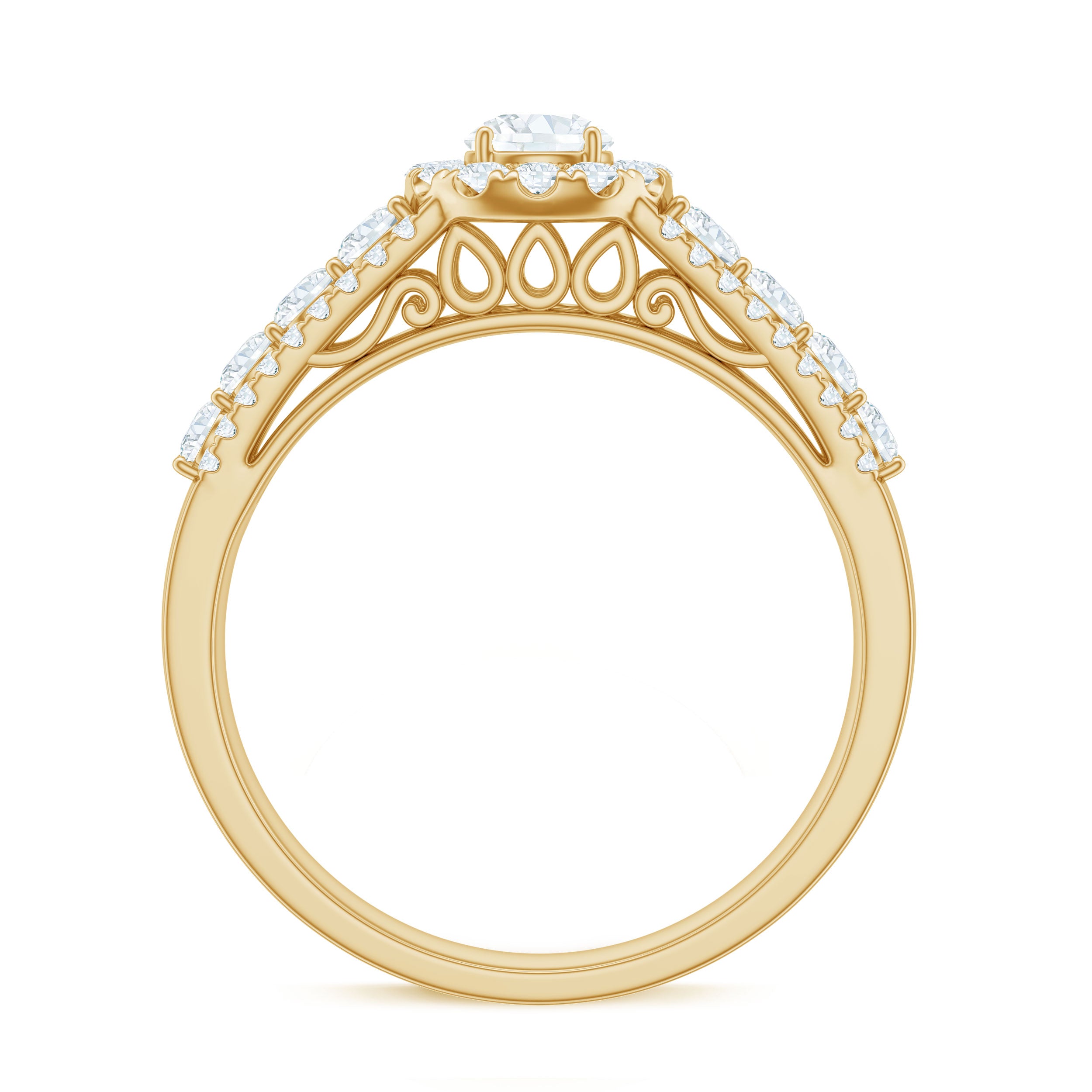 1.50 CT Zircon Statement Engagement Ring AAAA - Rosec Jewels