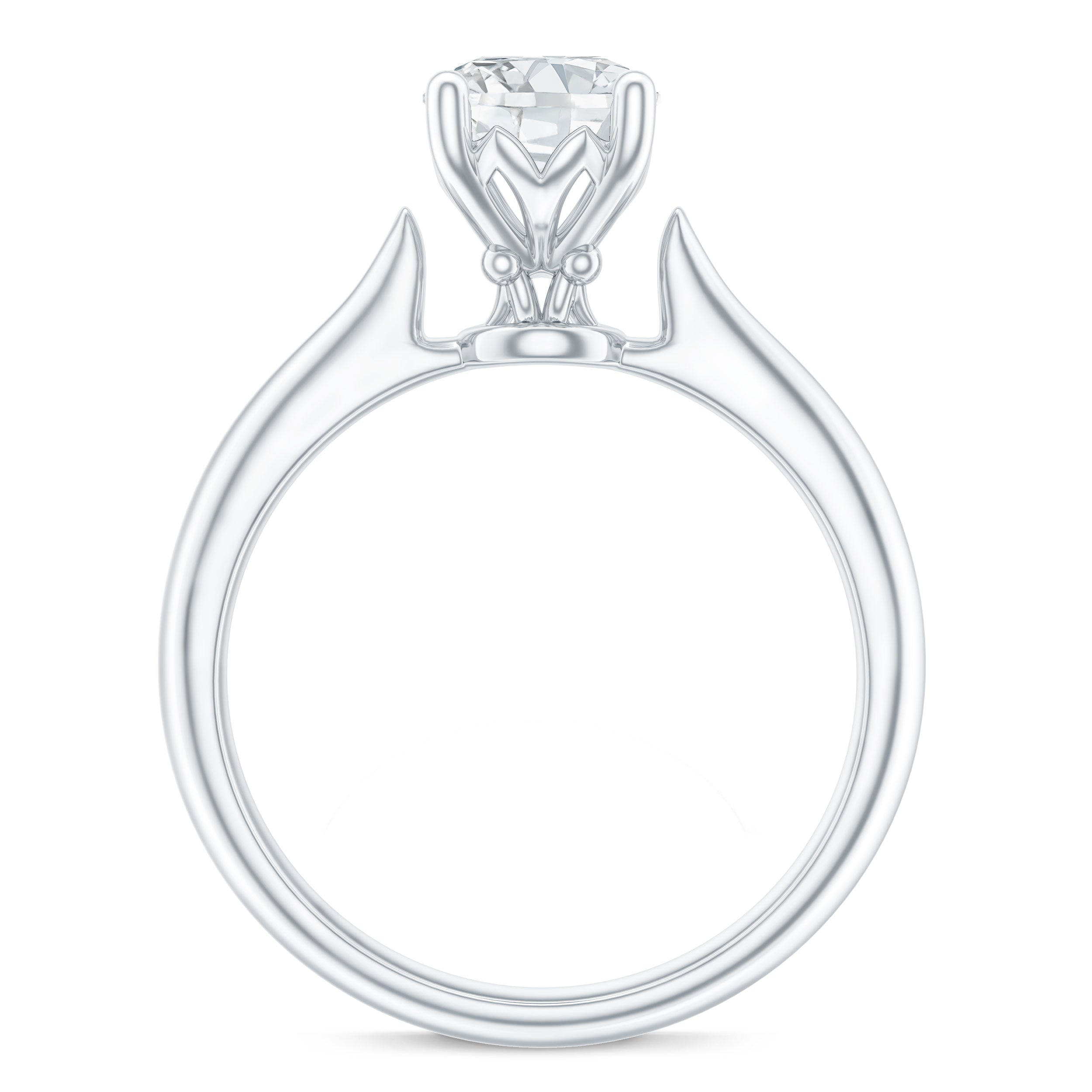 Round Shaped Moissanite Solitaire Engagement Ring D-VS1 - Rosec Jewels