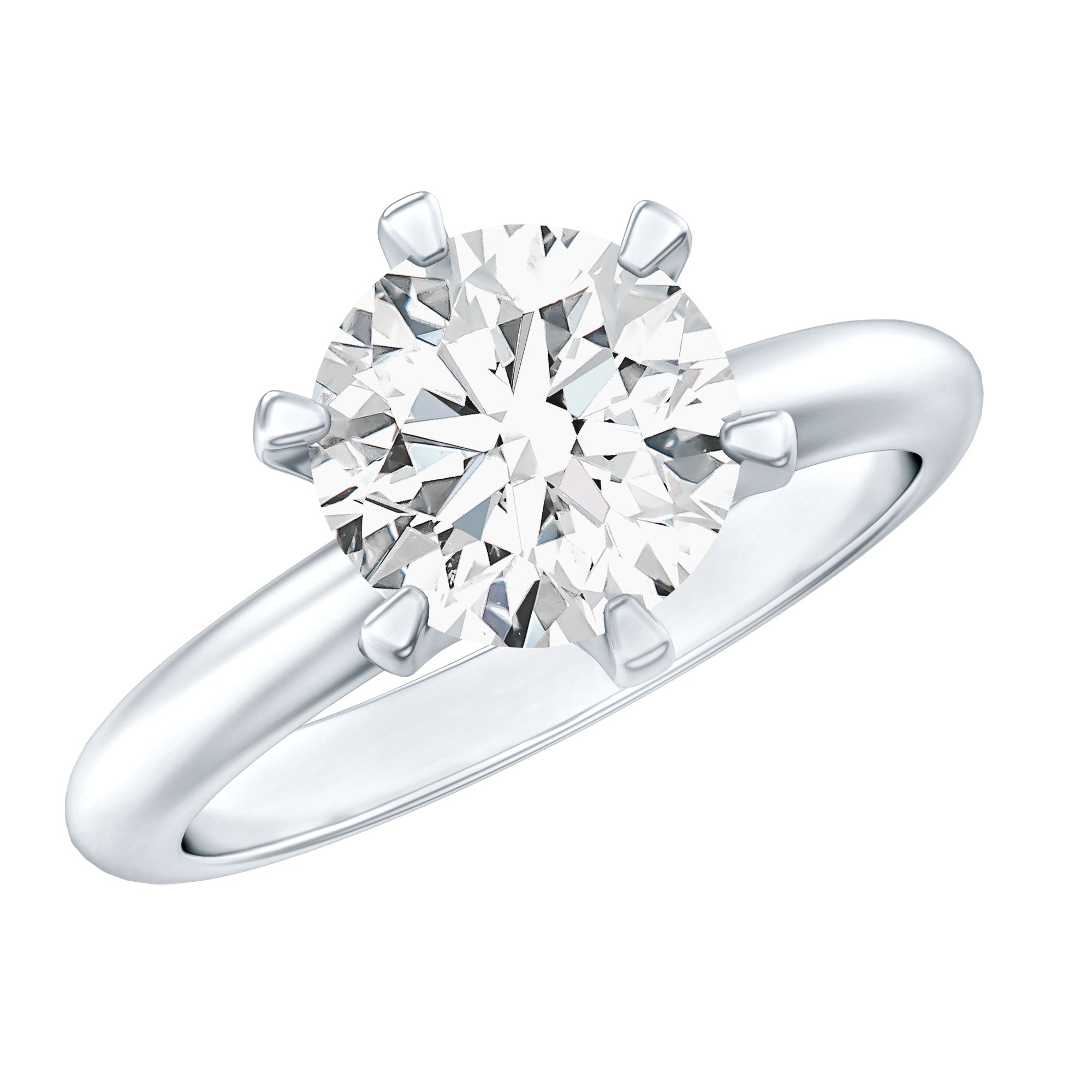 2 CT Moissanite Solitaire Engagement Ring in 6 Prongs