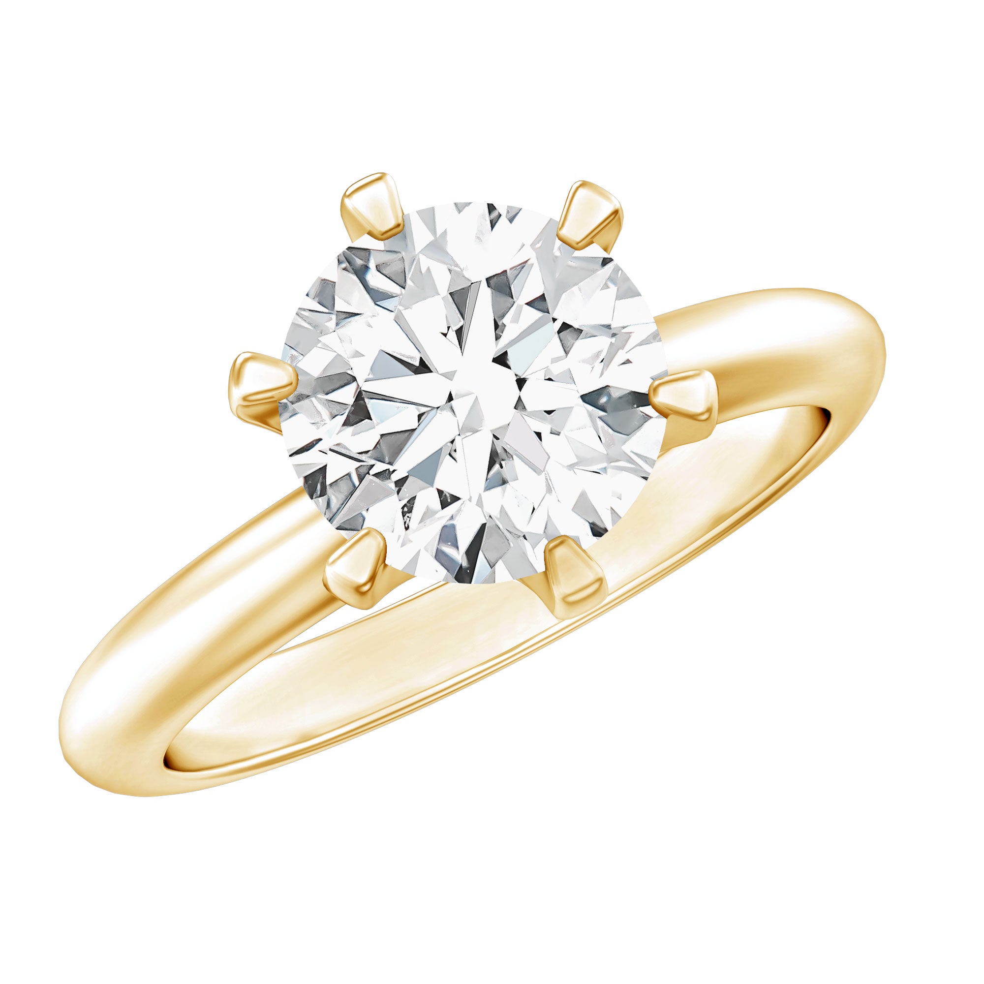 2 CT Moissanite Solitaire Engagement Ring in 6 Prongs D-VS1 - Rosec Jewels