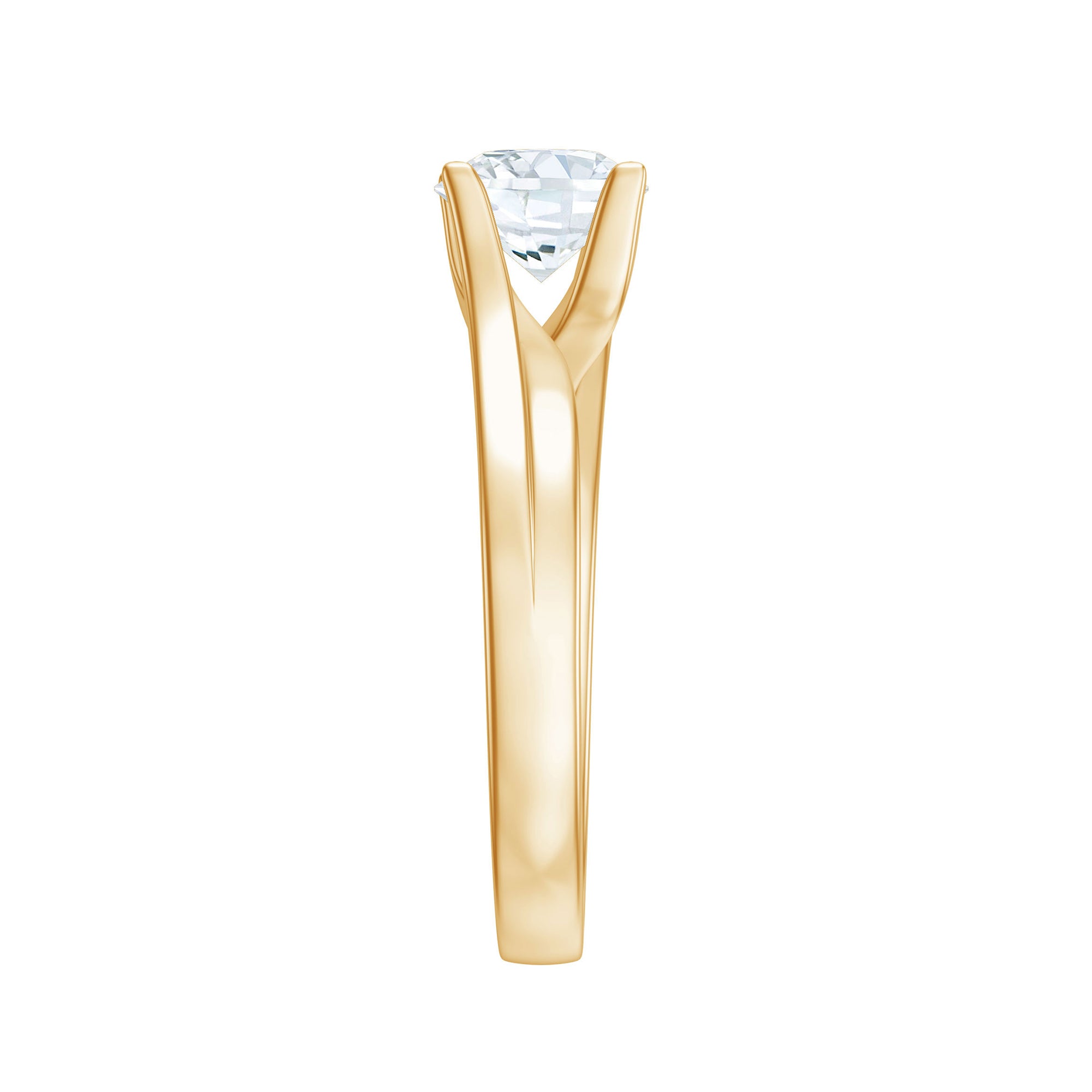 7 MM Round Moissanite Solitaire Engagement Ring in Reverie Setting D-VS1 - Rosec Jewels