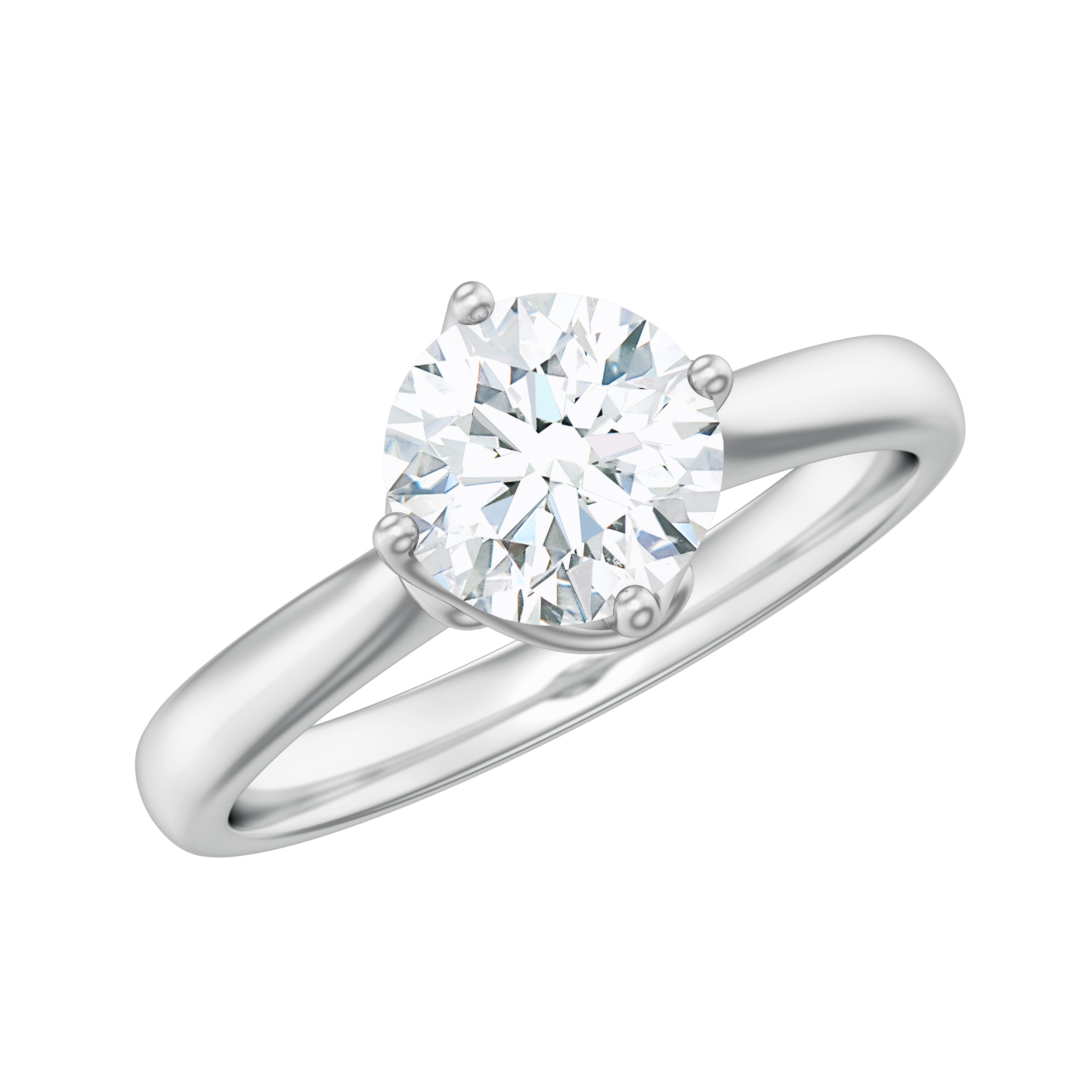 Twisted Prong Set Solitaire Moissanite Engagement Ring with Certificate