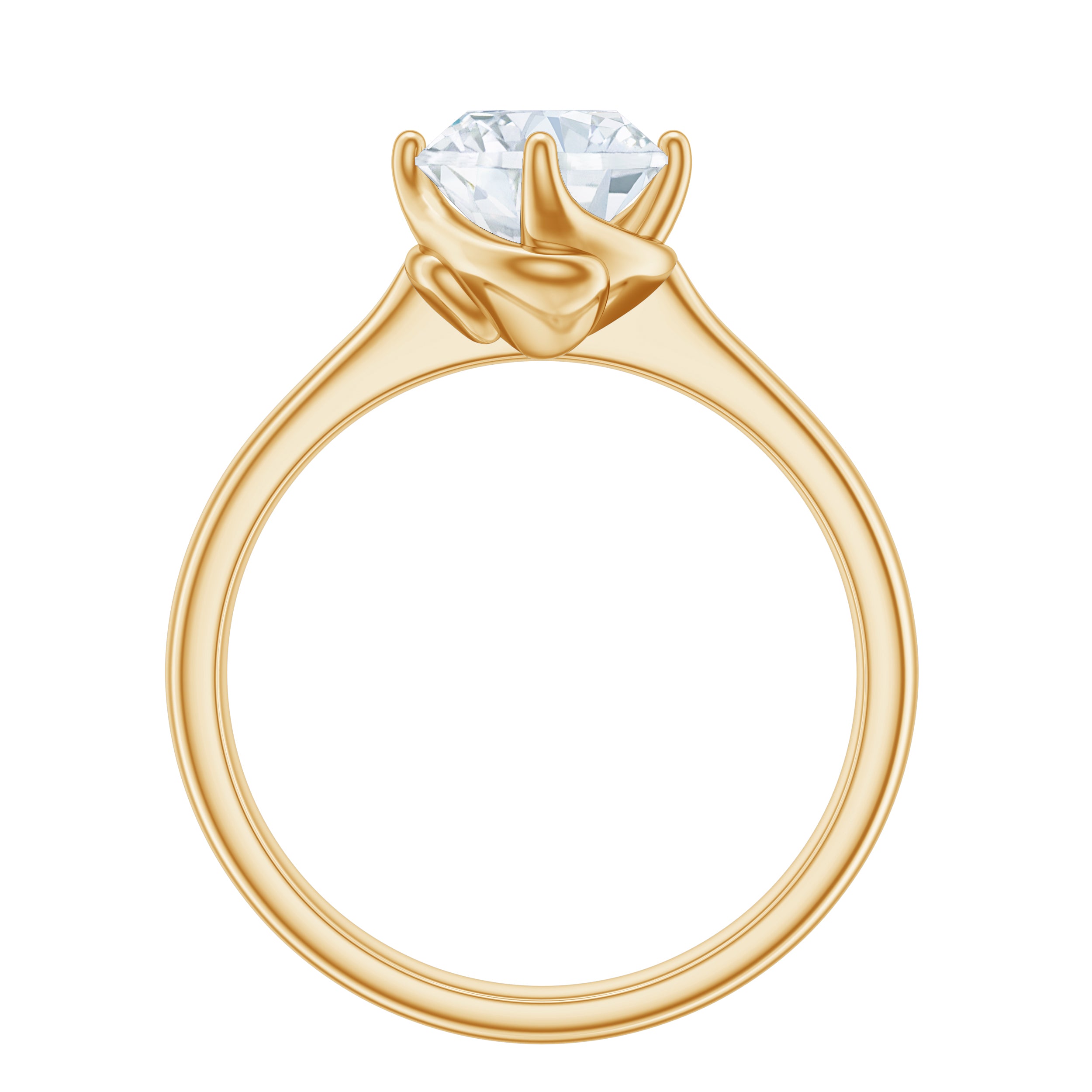 Twisted Prong Set Solitaire Moissanite Engagement Ring with Certificate D-VS1 - Rosec Jewels