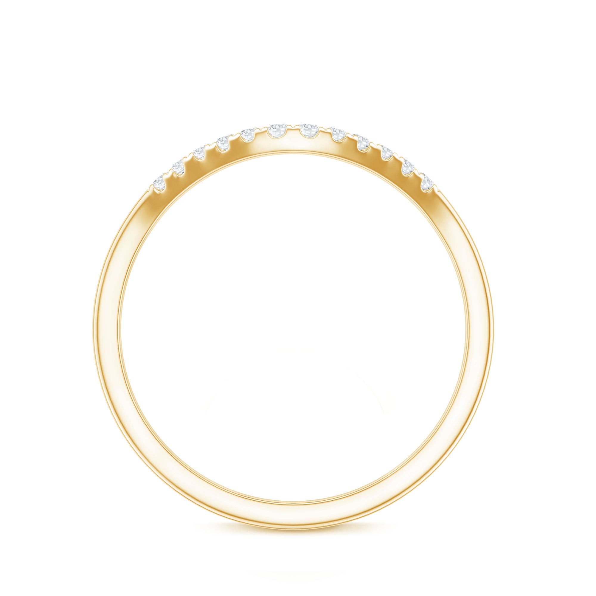 Curved Stackable Ring with Certified Moissanite D-VS1 - Rosec Jewels
