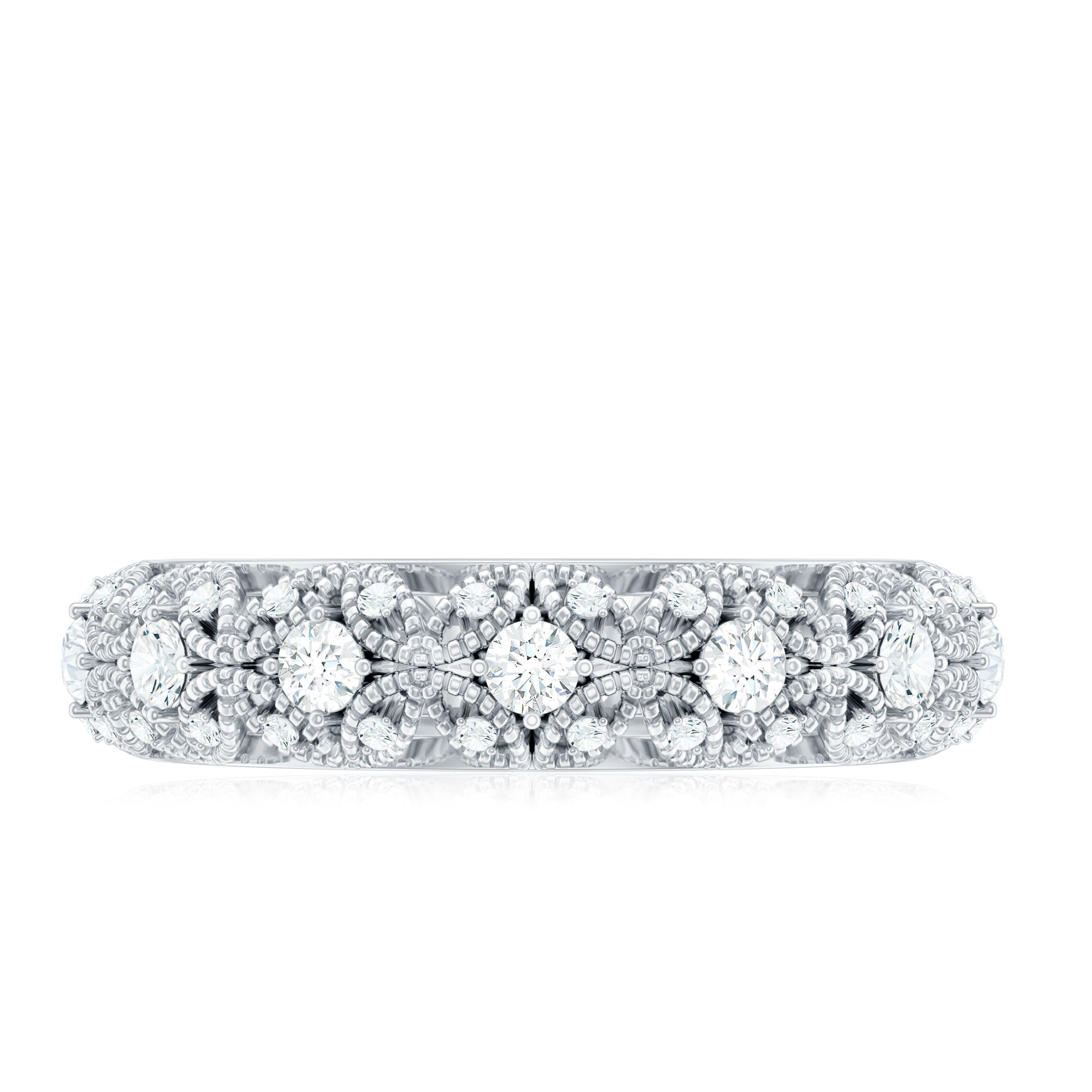 Moissanite Vintage Antique Wedding Ring D-VS1 - Rosec Jewels