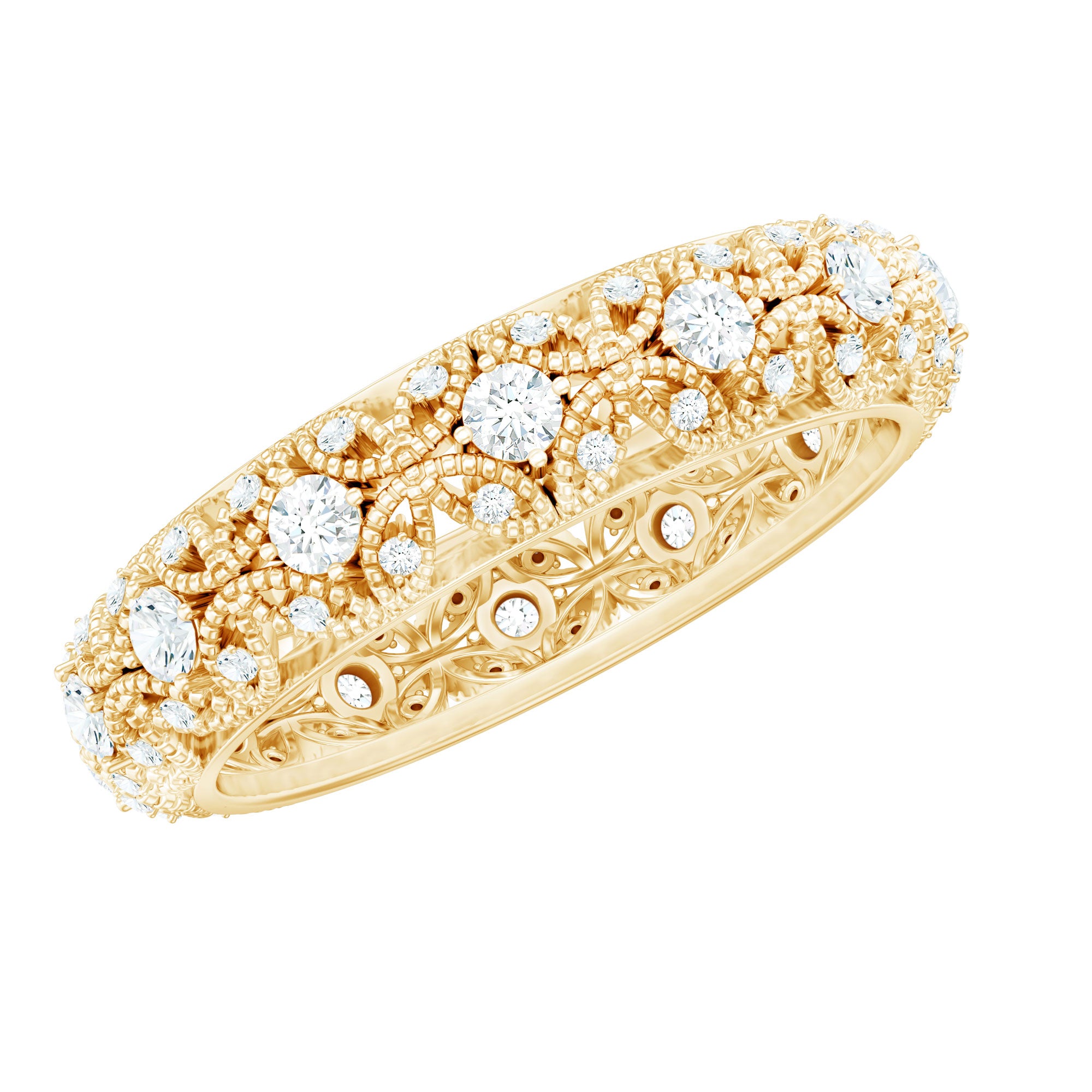 Moissanite Vintage Antique Wedding Ring D-VS1 - Rosec Jewels