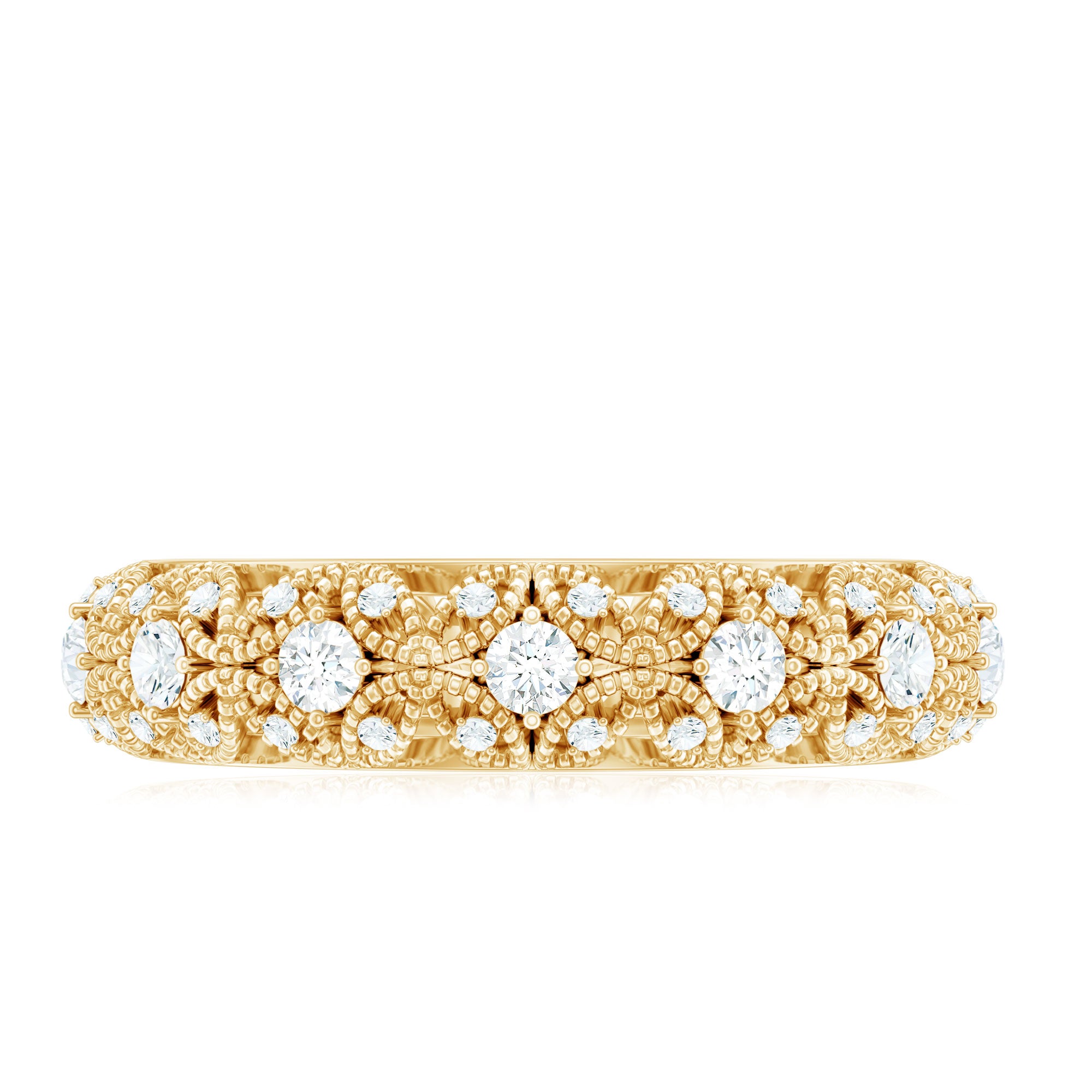 Moissanite Vintage Antique Wedding Ring D-VS1 - Rosec Jewels