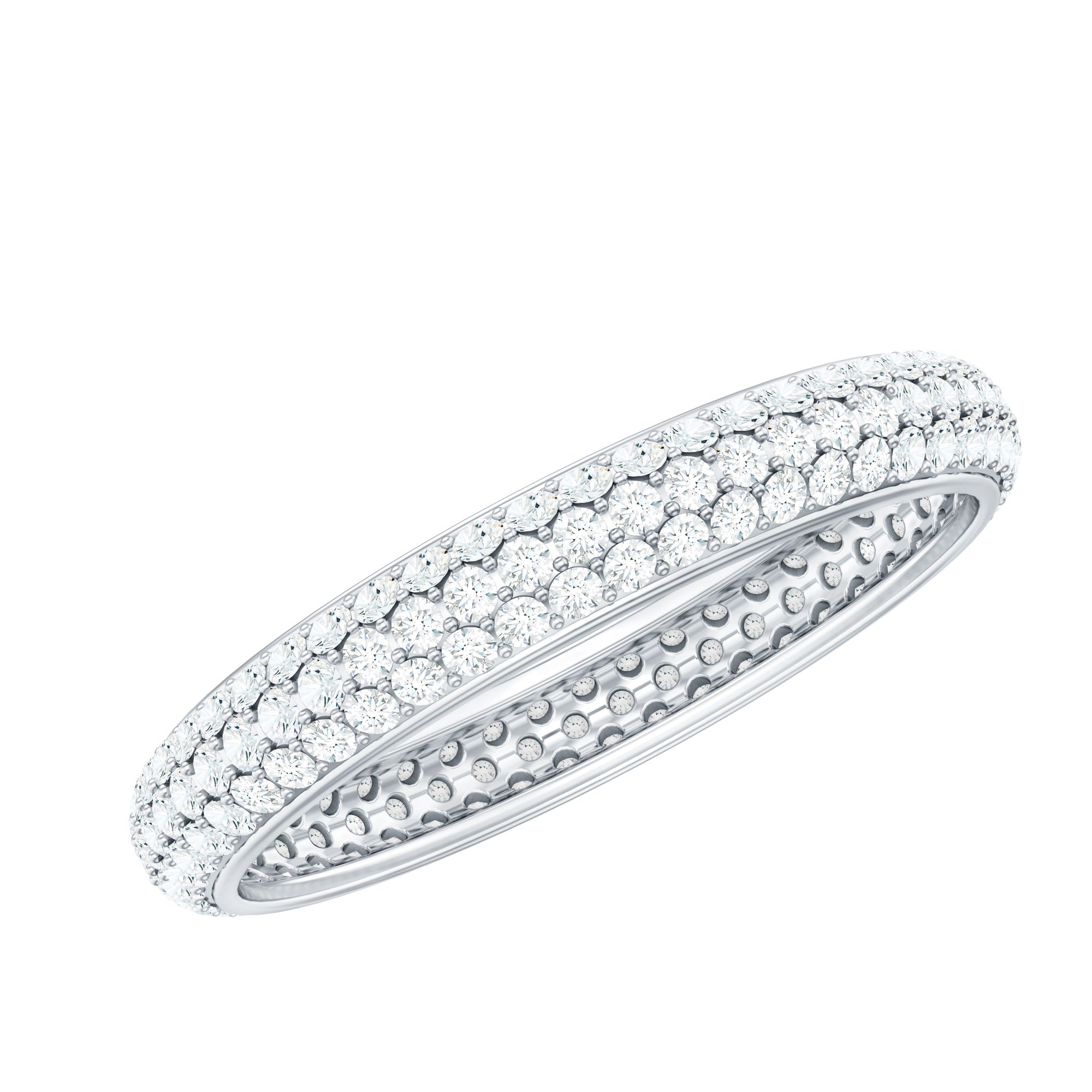 Classic Moissanite Eternity Wedding Band for Women D-VS1 - Rosec Jewels