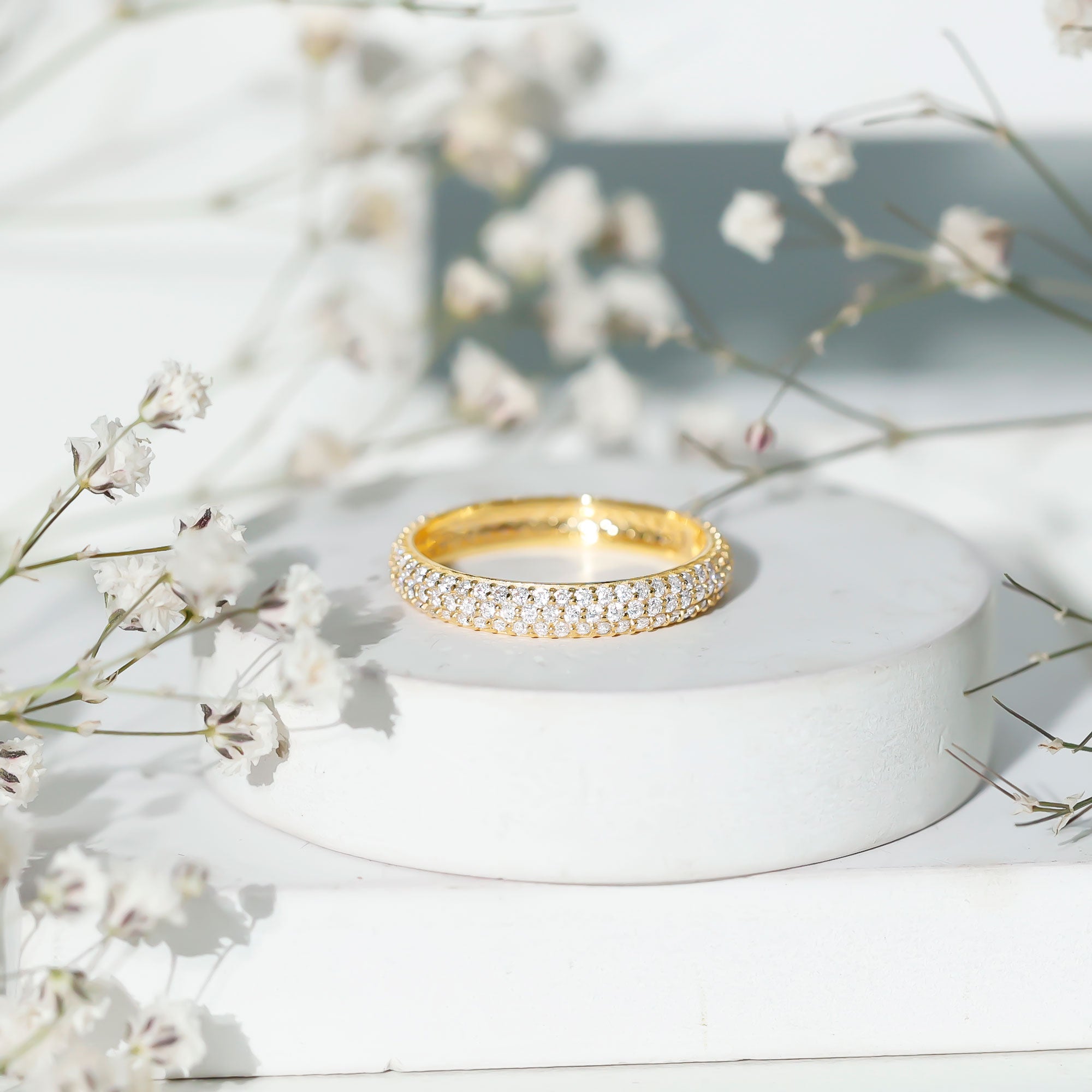 Classic Moissanite Eternity Wedding Band for Women D-VS1 - Rosec Jewels