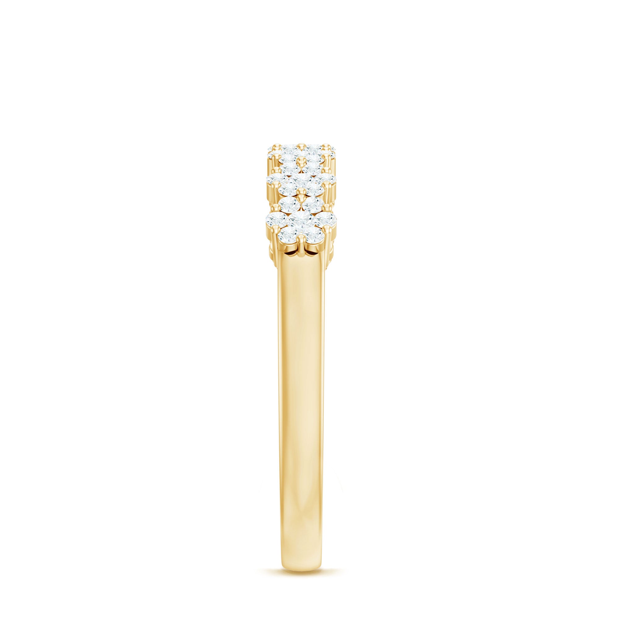 Rosec Jewels-Minimalist Moissanite Flower Wedding Band for Women