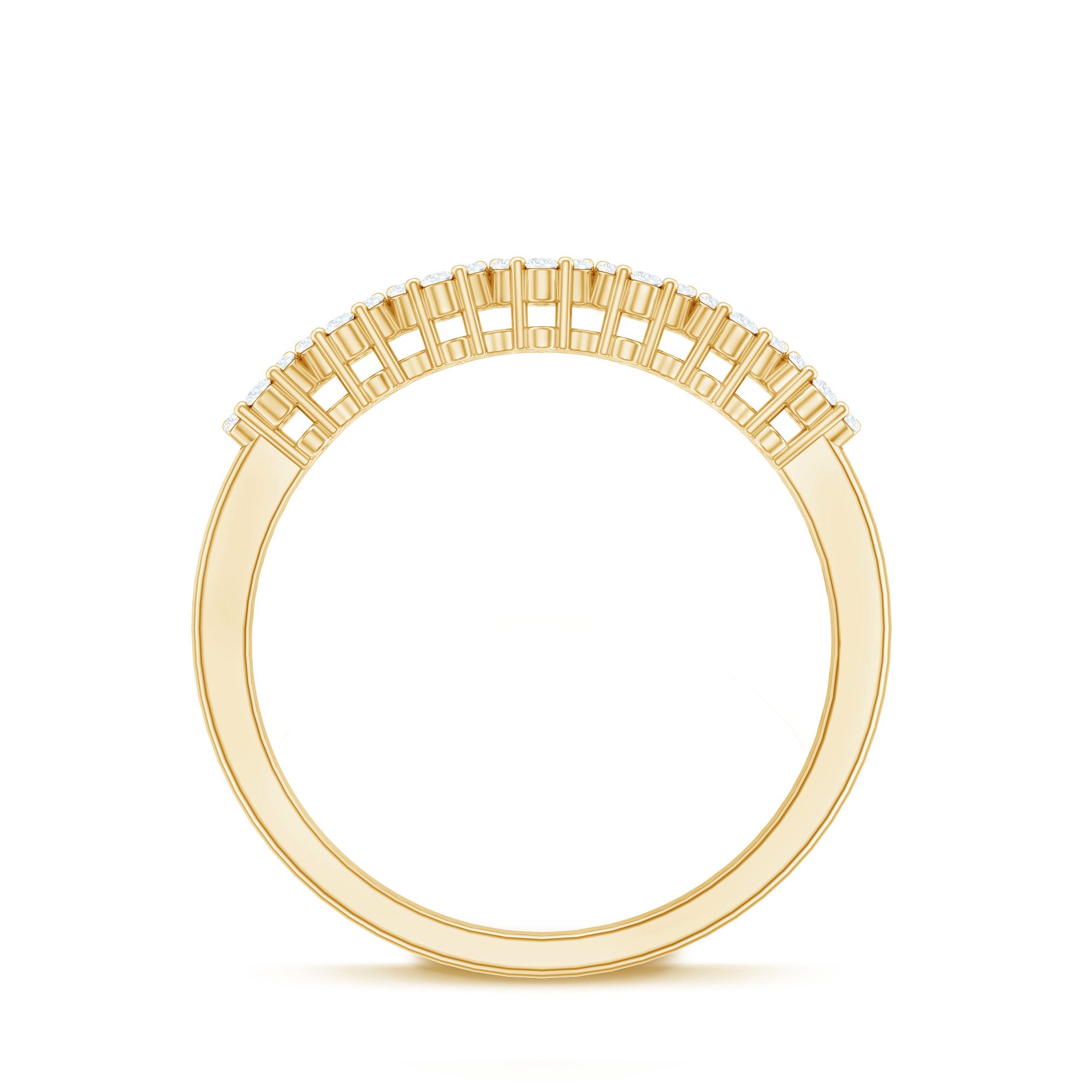 Rosec Jewels-Minimalist Moissanite Flower Wedding Band for Women