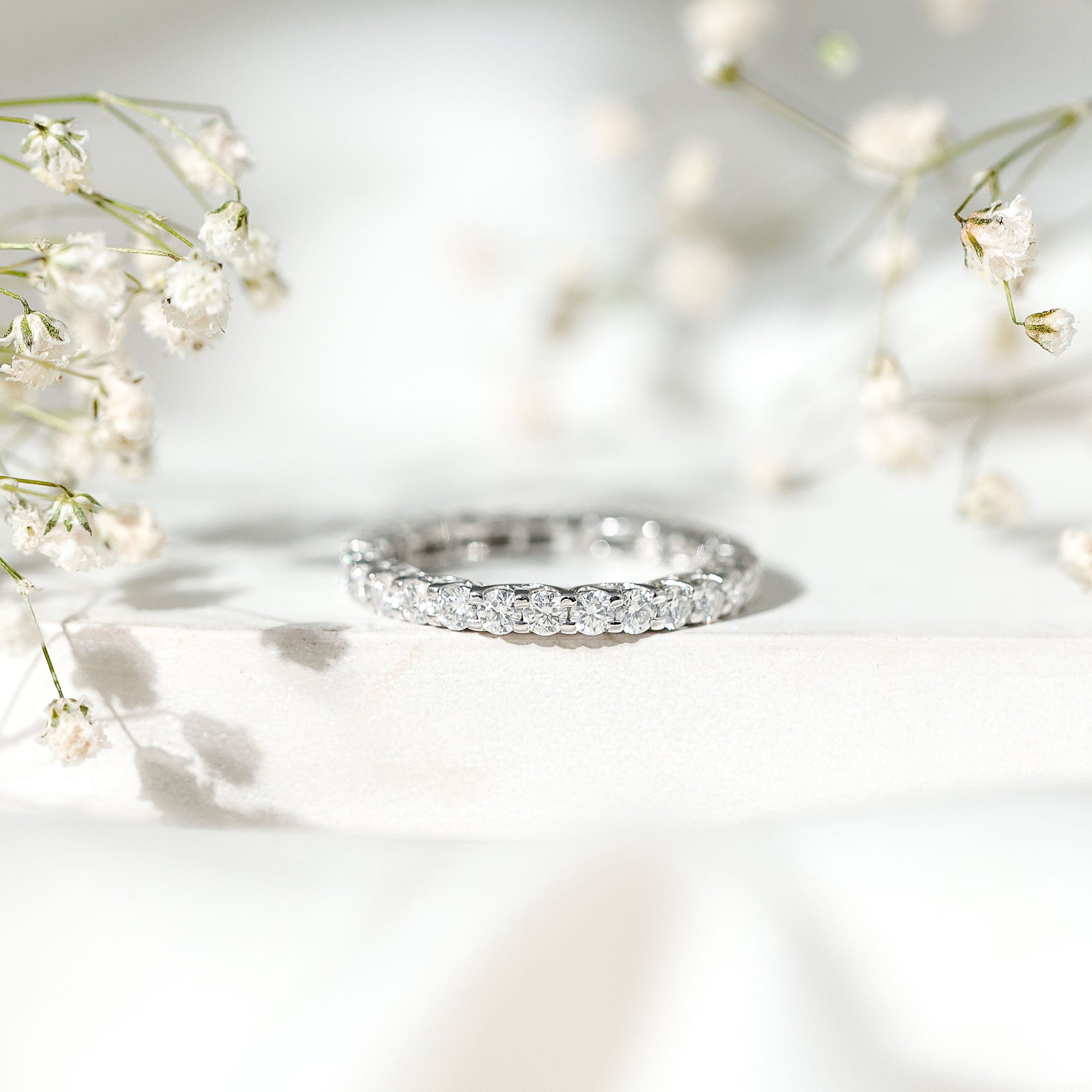 Brilliant Cut Moissanite Eternity Wedding Ring for Women D-VS1 - Rosec Jewels