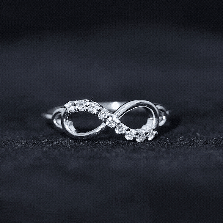 Certified Prong Set Diamond Infinity Promise Ring Natural - ( HI-SI ) - Rosec Jewels