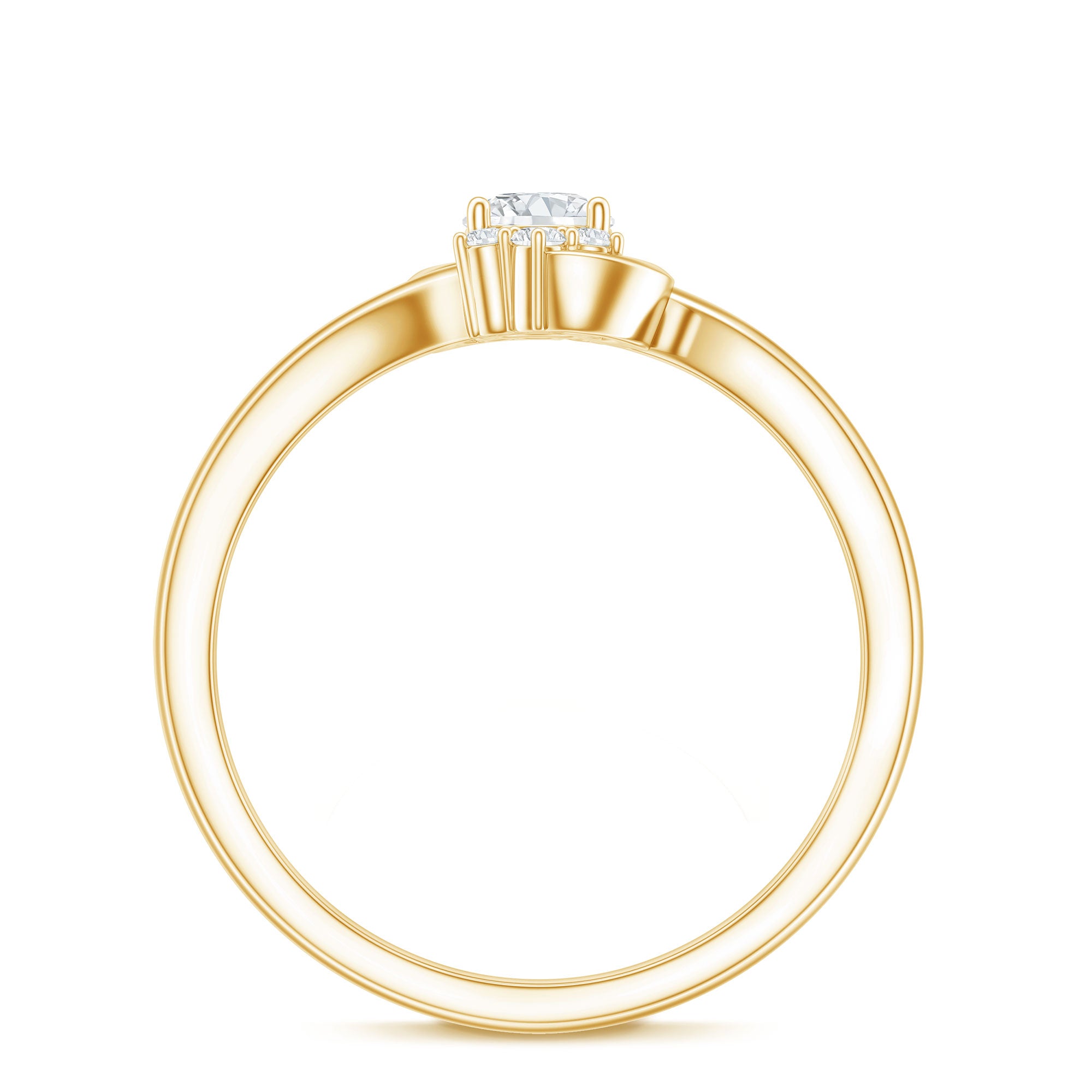 Certified Real Diamond Promise Ring with Bypass Shank Natural - ( HI-SI ) - Rosec Jewels
