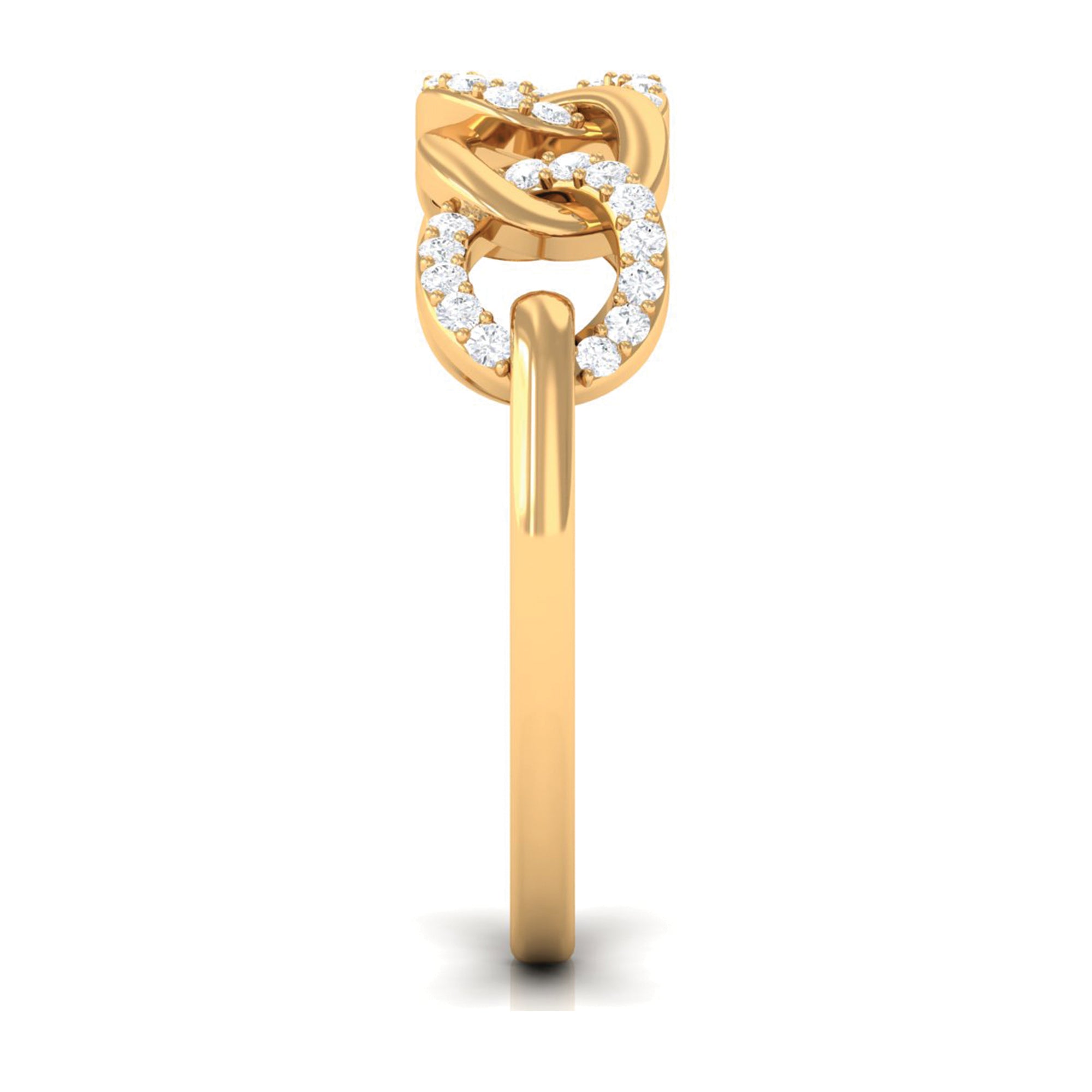 Contemporary Diamond Interlock Ring with Certificate Natural - ( HI-SI ) - Rosec Jewels