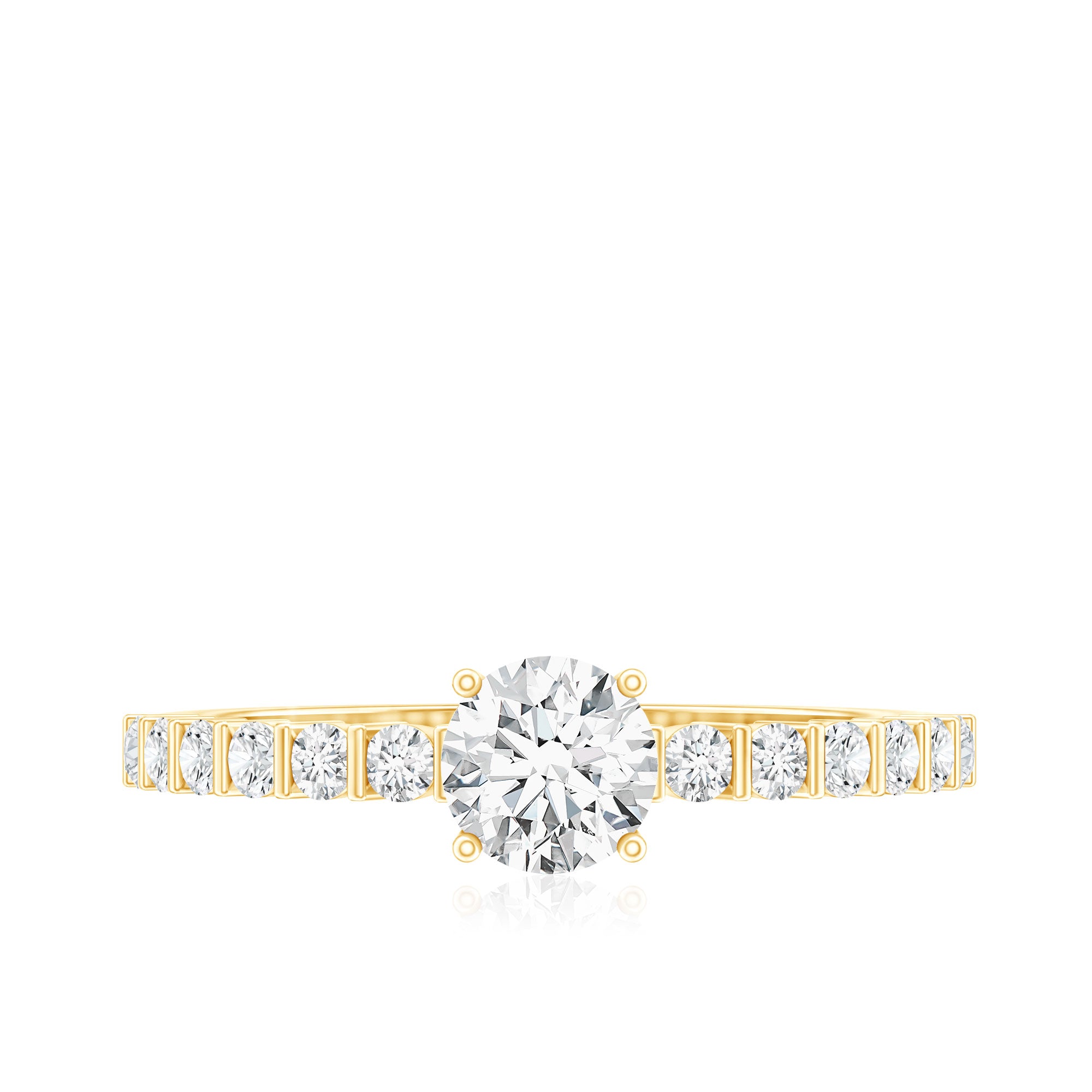 Round Brilliant Cut Moissanite Proposal Ring D-VS1 - Rosec Jewels