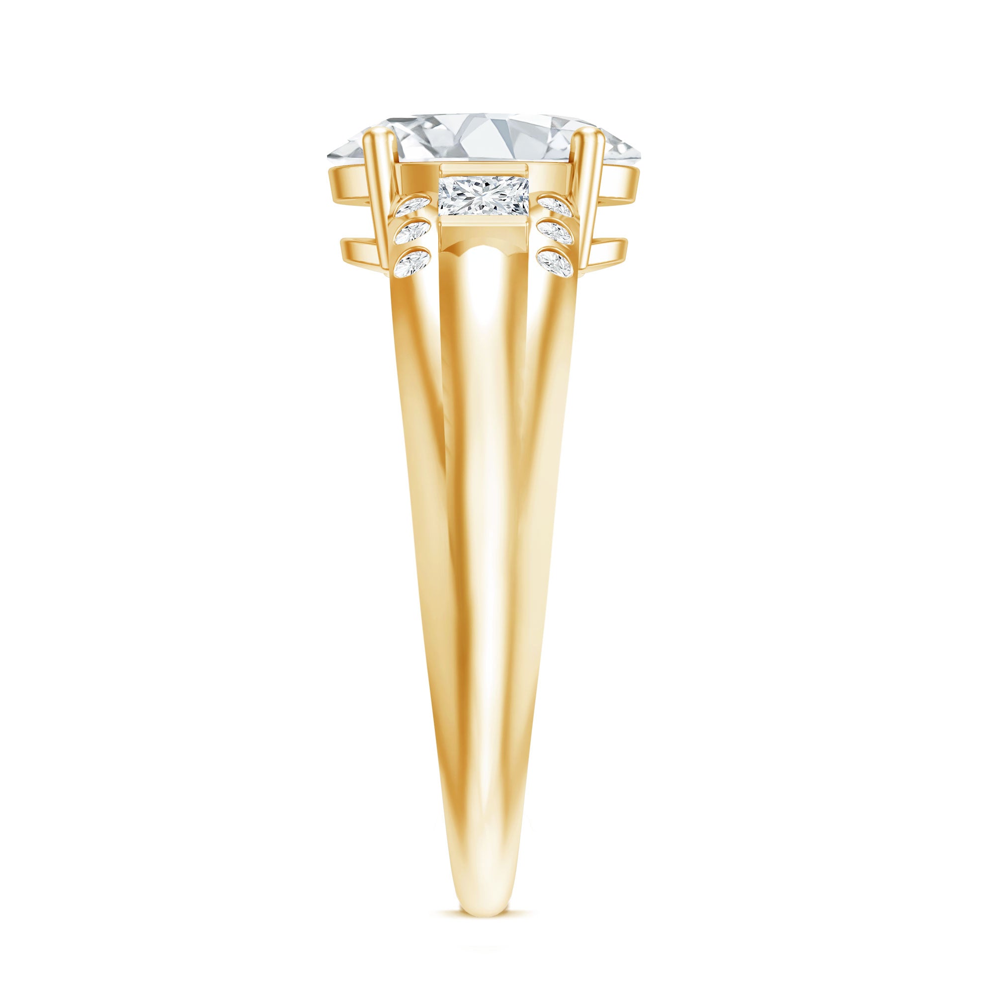 Oval Cubic Zirconia Solitaire Engagement Ring AAAA - Rosec Jewels