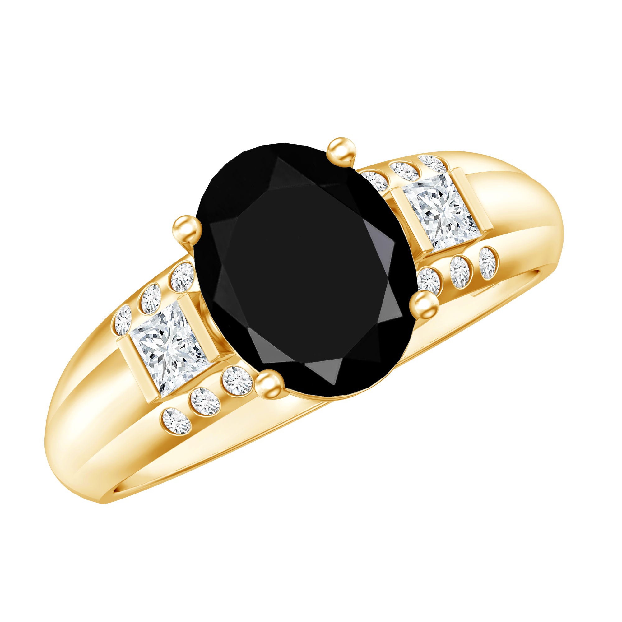 Certified 4.2 Carat Lab Grown Black and White Diamond Statement Engagement Ring AAAA ( Synthetic ) - Rosec Jewels