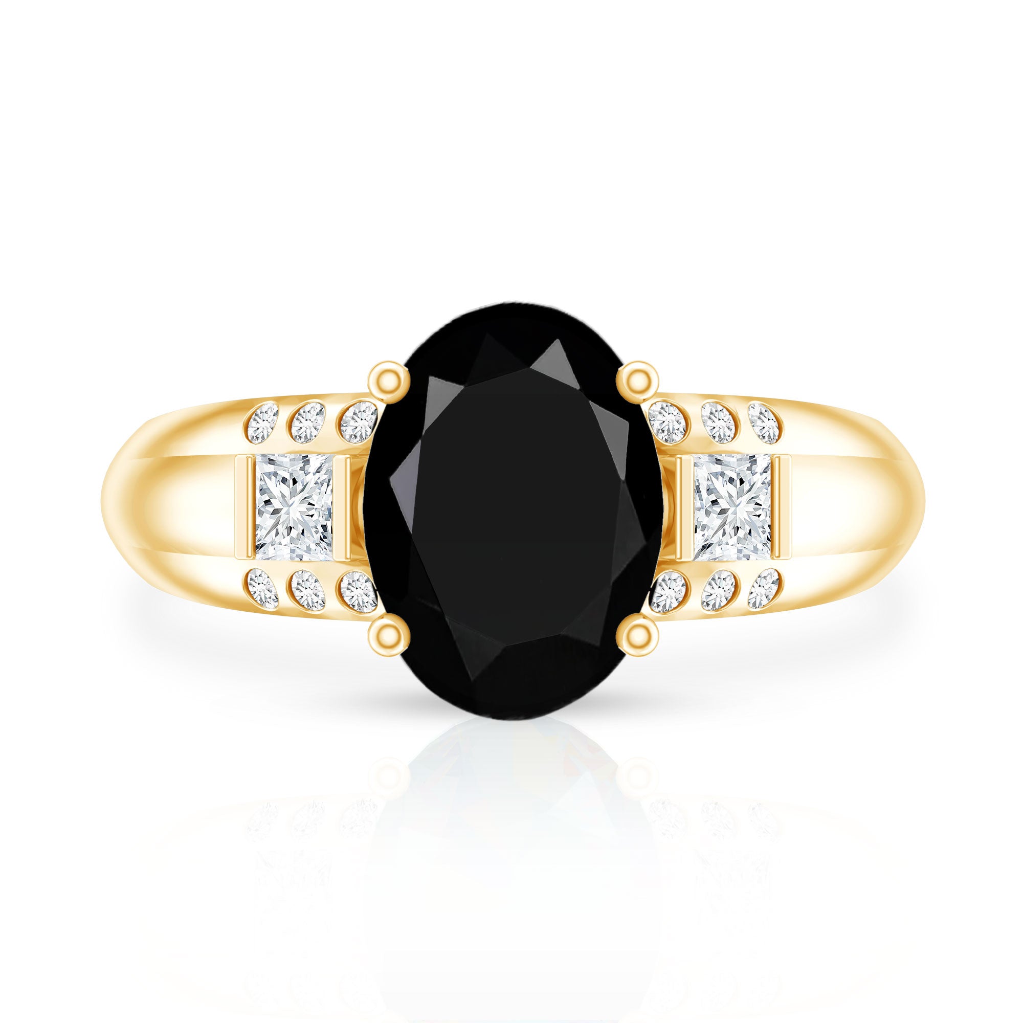 Certified 4.2 Carat Lab Grown Black and White Diamond Statement Engagement Ring AAAA ( Synthetic ) - Rosec Jewels