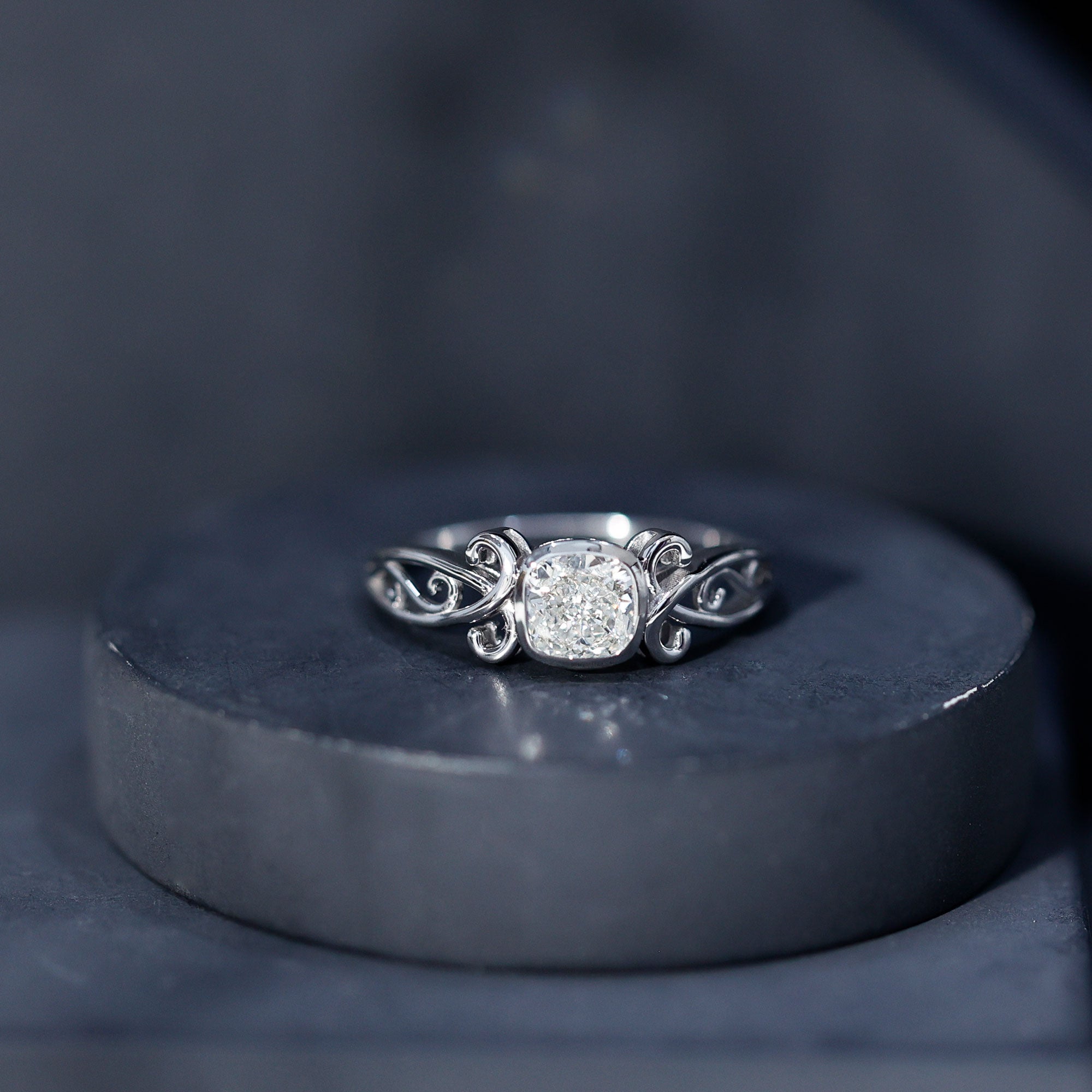 1.7 Carat Lab Grown Diamond Cushion Engagement Ring Lab - ( EF-VS ) - Rosec Jewels