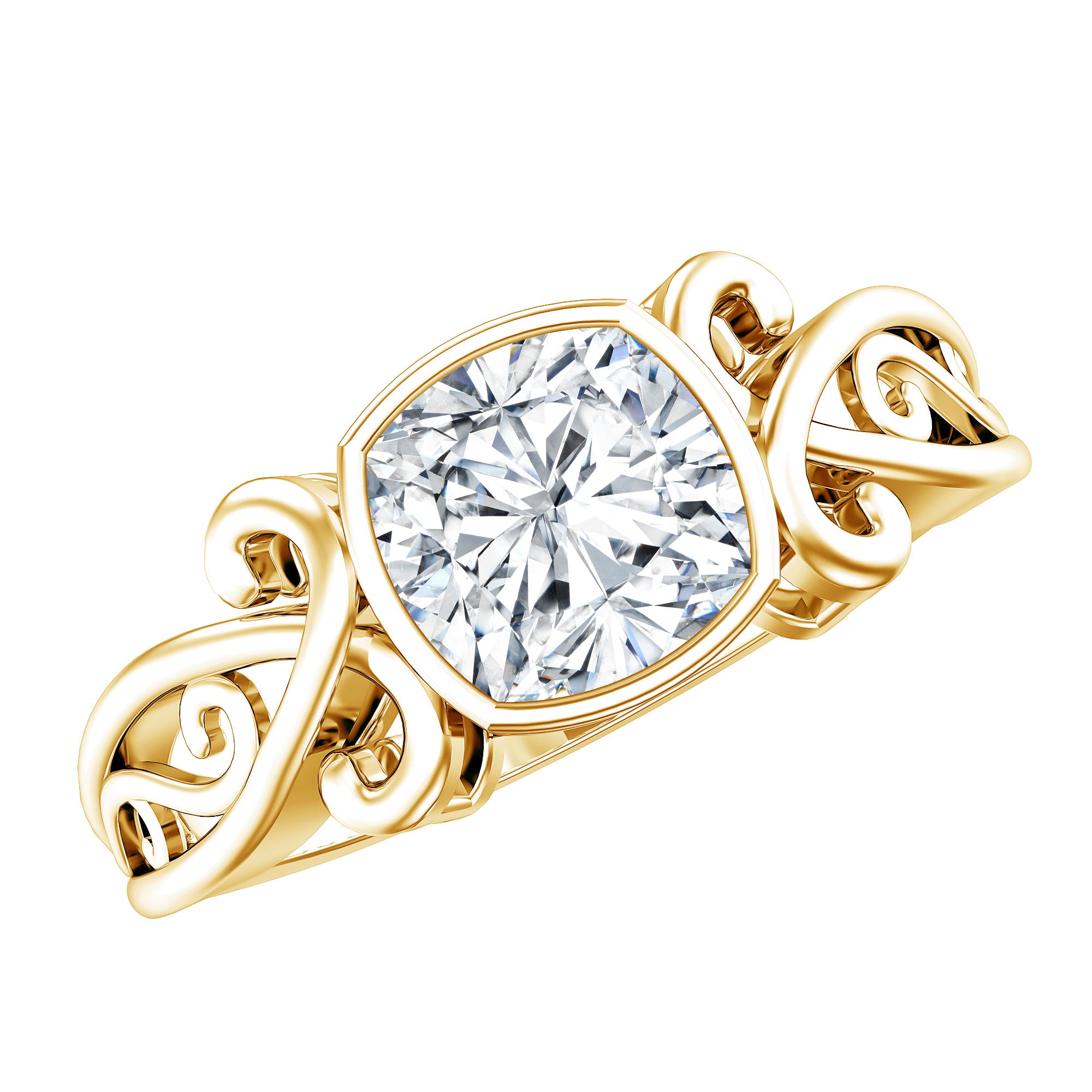 1.7 Carat Lab Grown Diamond Cushion Engagement Ring Lab - ( EF-VS ) - Rosec Jewels