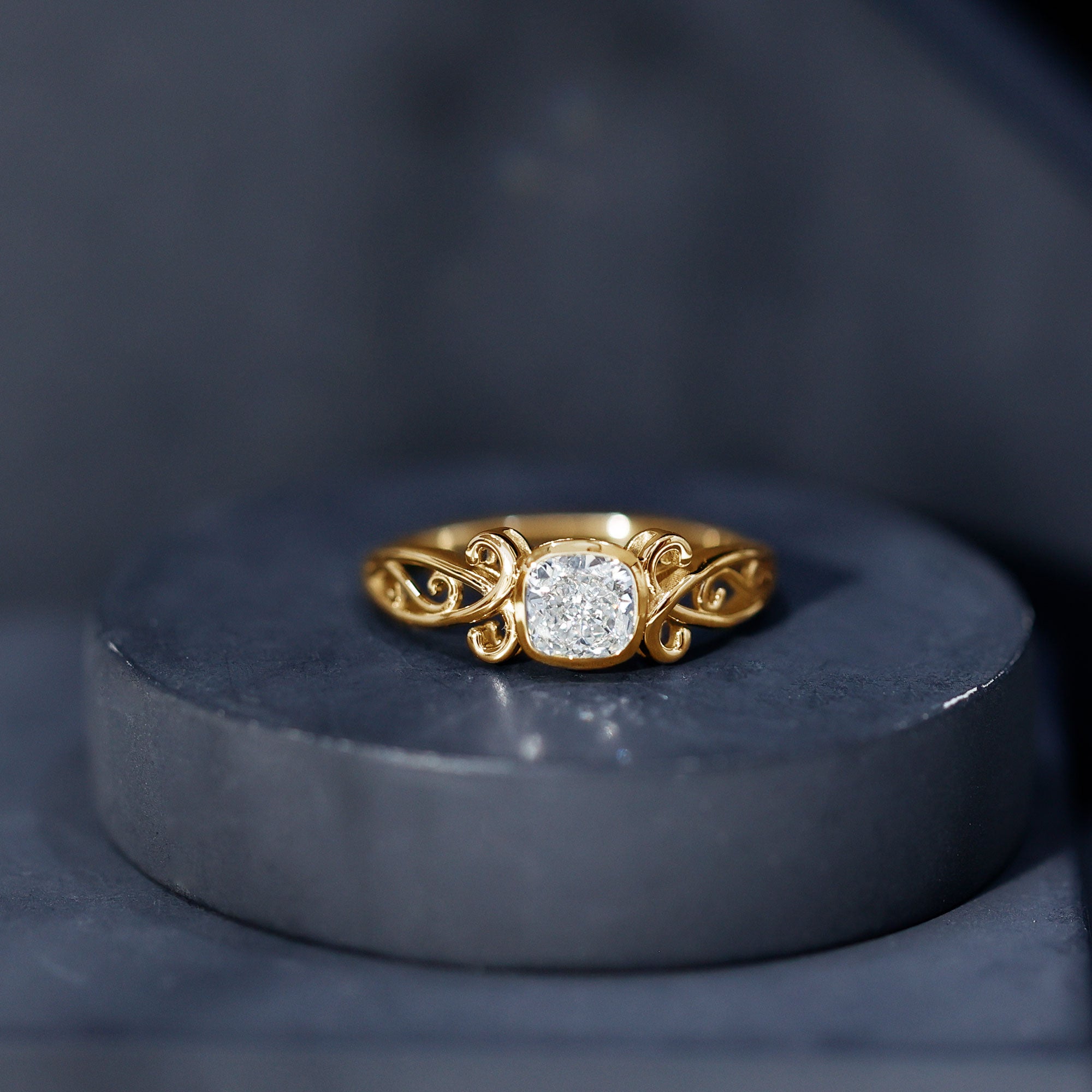 1.7 Carat Lab Grown Diamond Cushion Engagement Ring Lab - ( EF-VS ) - Rosec Jewels