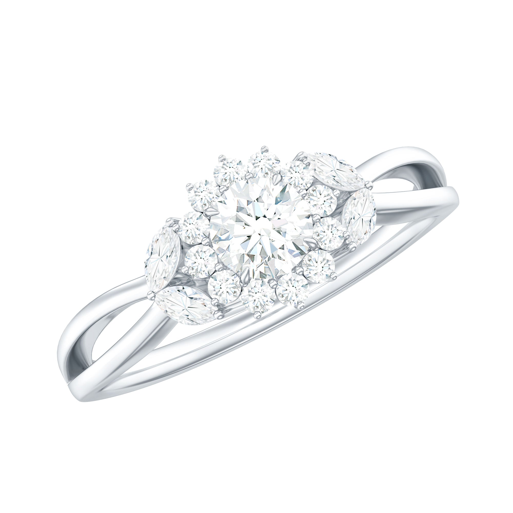 Rosec Jewels-Halo Style Lab Grown Diamond Nature Engagement Ring