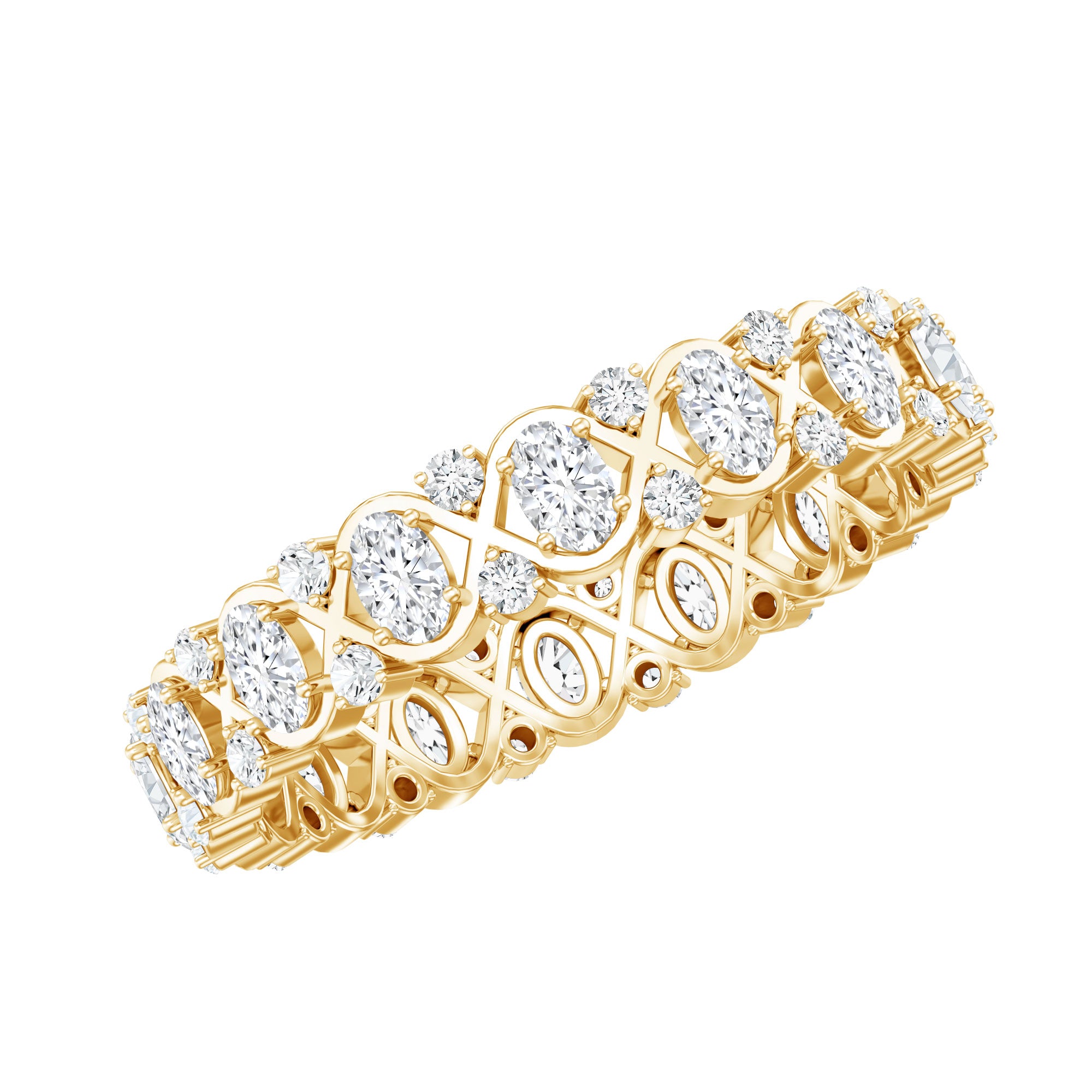 Full Eternity Lab Grown Diamond Wedding Ring For Her Lab - ( EF-VS ) - Rosec Jewels
