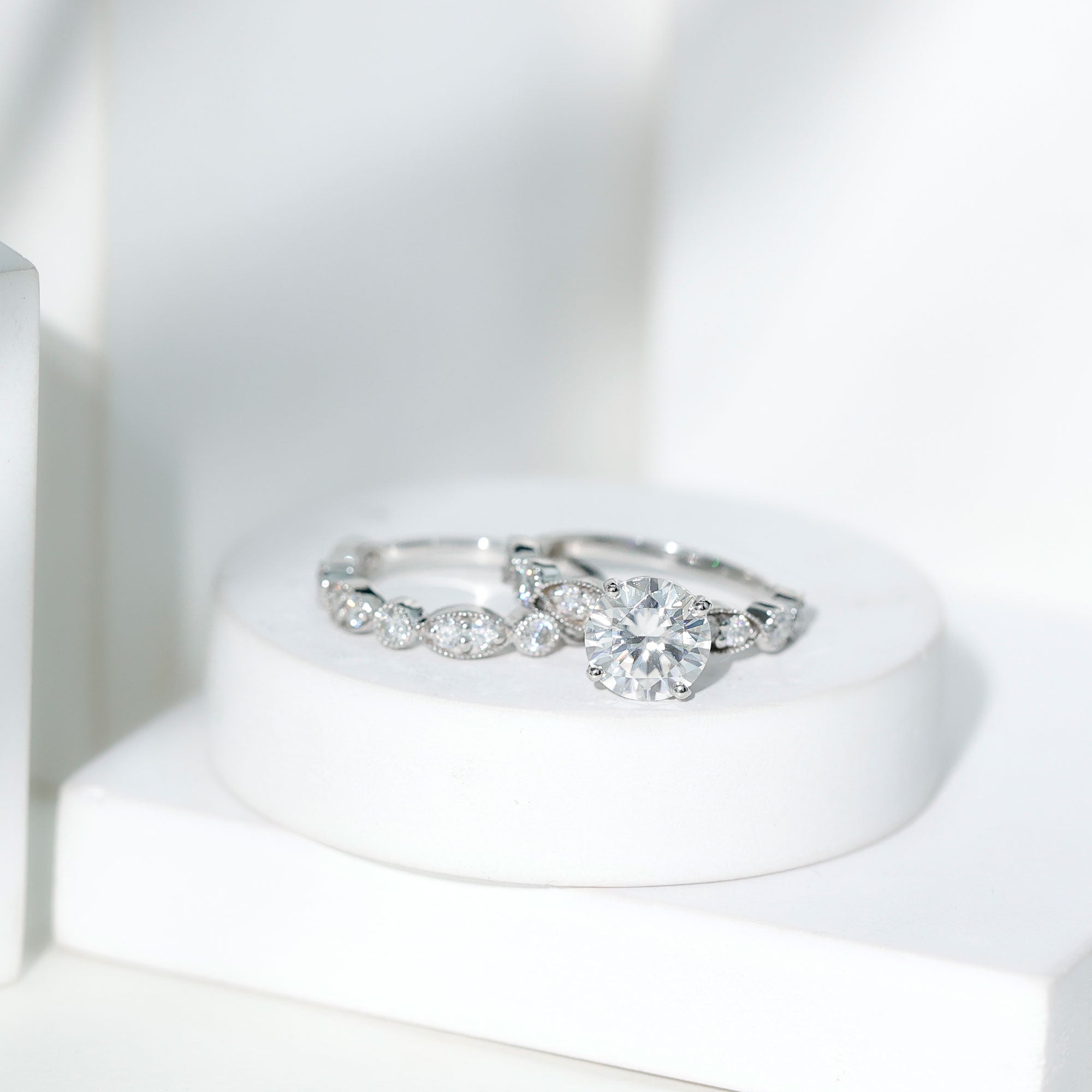 Rosec Jewels-Diamond Designer Marriage Ring Set For Women