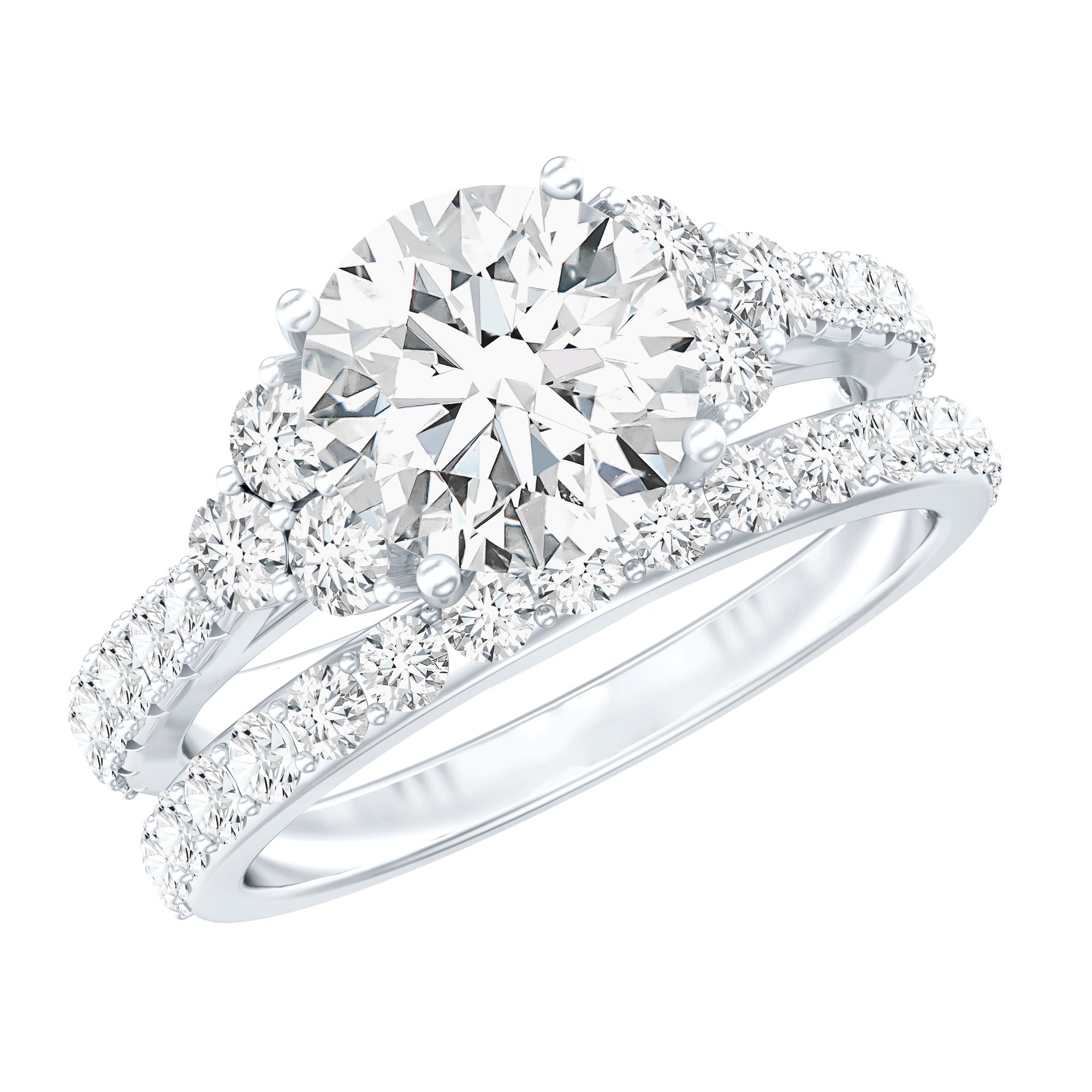 Certified Lab Grown Diamond Engagement Ring With Ring Guard for Her