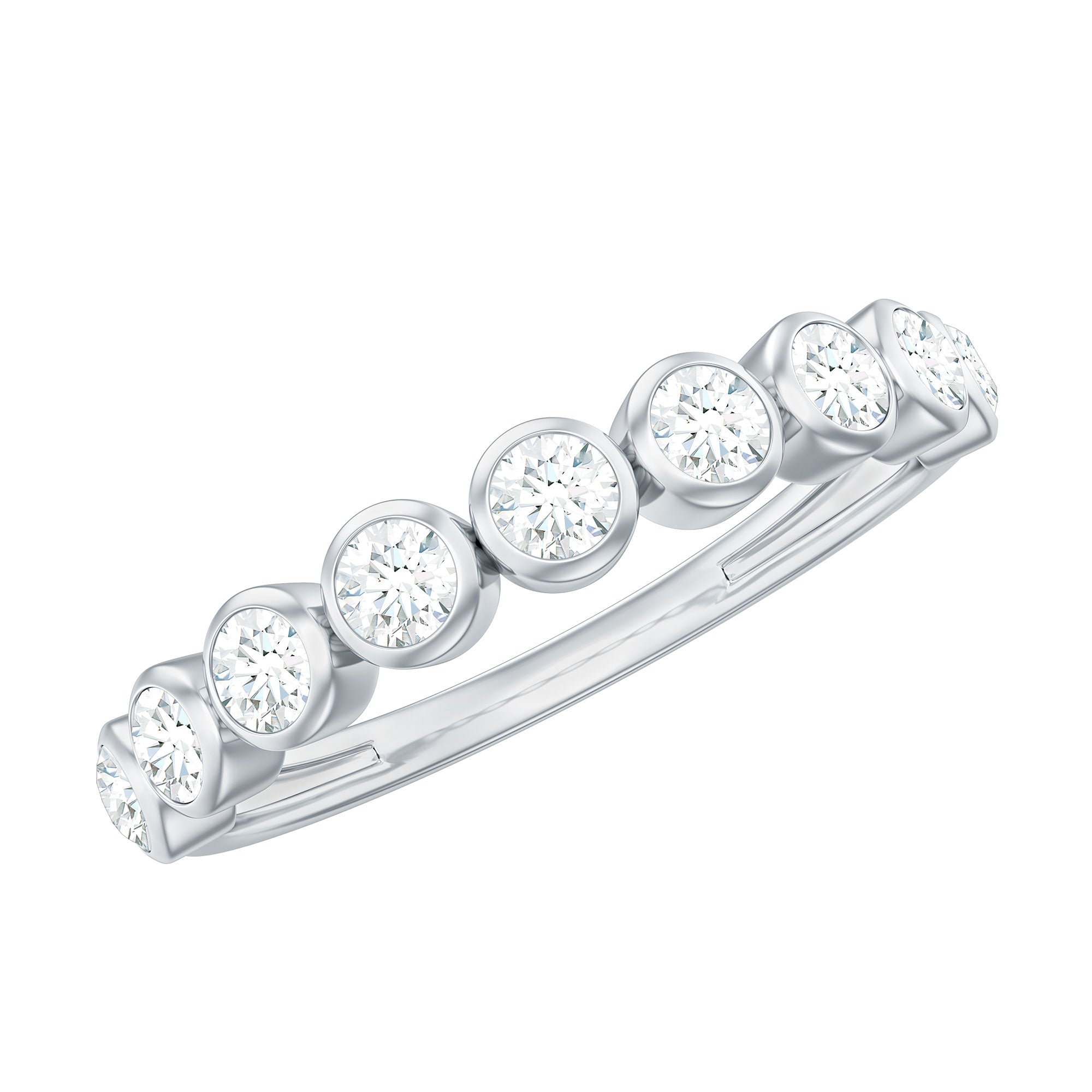 Bezel Set Lab Grown Diamond Half Eternity Ring