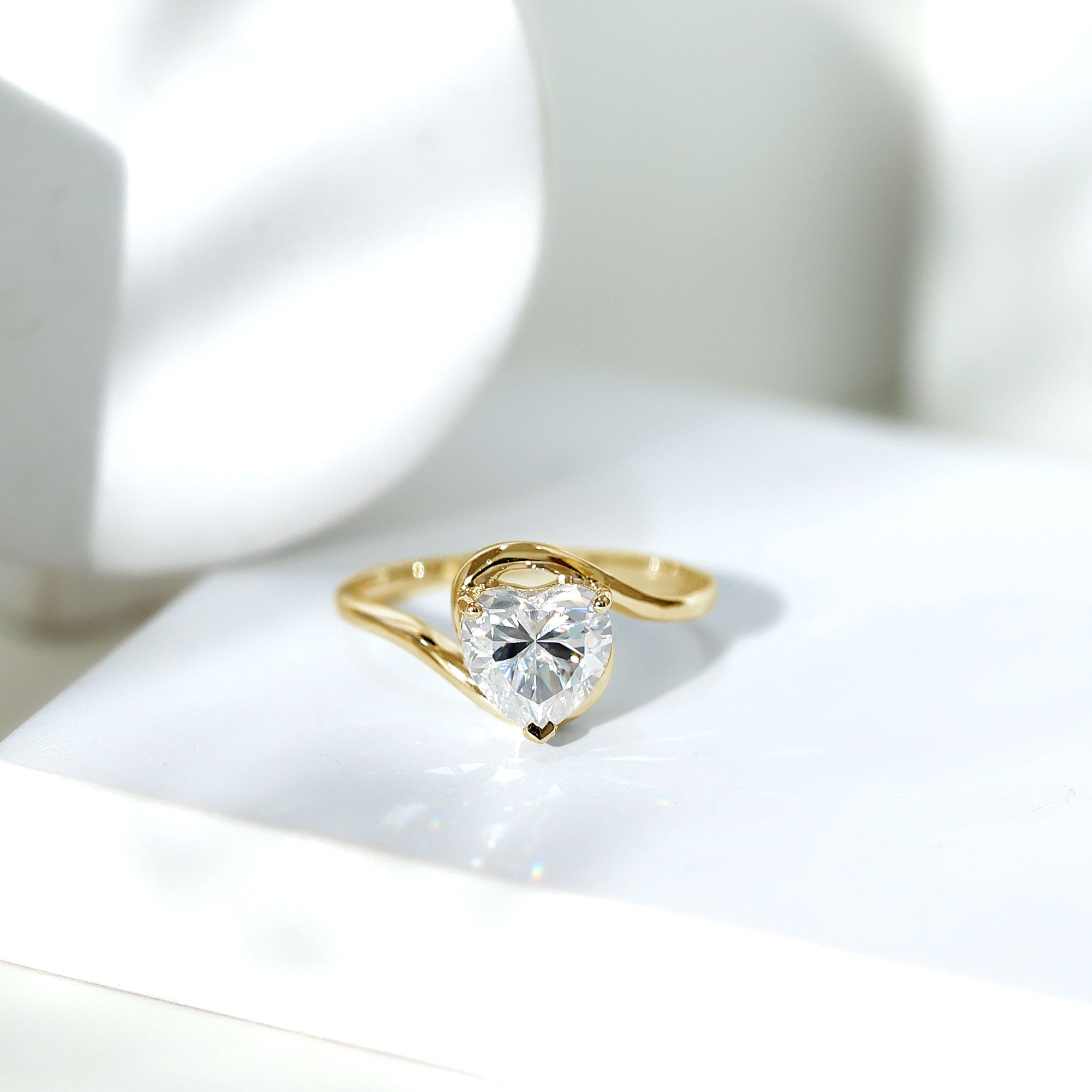 2 Carat Lab Grown Diamond Heart Shape Engagement Ring For Her Lab - ( EF-VS ) - Rosec Jewels