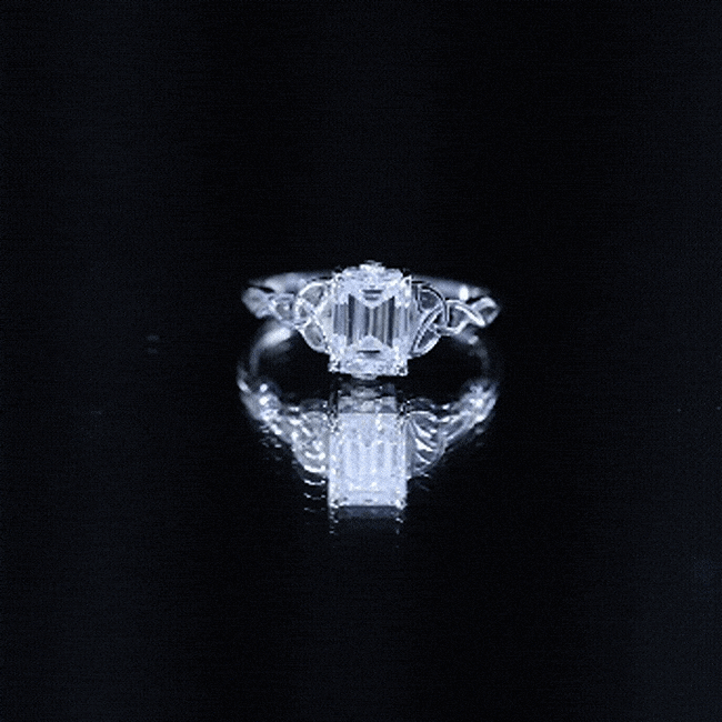 Celtic Design Inspired Lab Grown Diamond Engagement Ring Lab - ( EF-VS ) - Rosec Jewels
