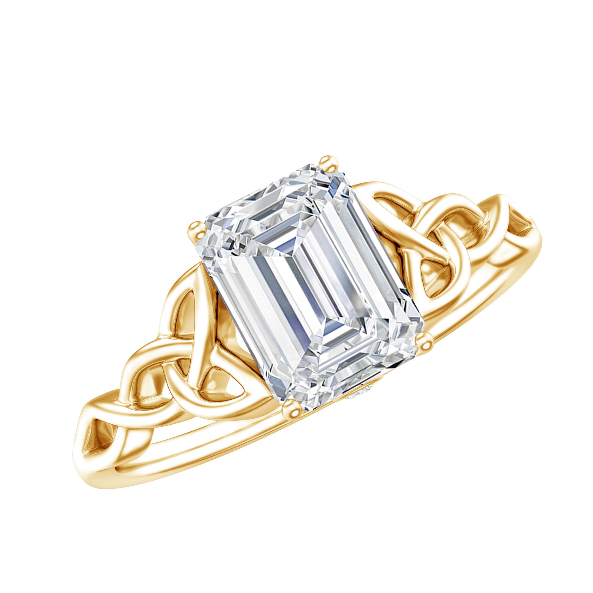 Celtic Design Inspired Lab Grown Diamond Engagement Ring Lab - ( EF-VS ) - Rosec Jewels