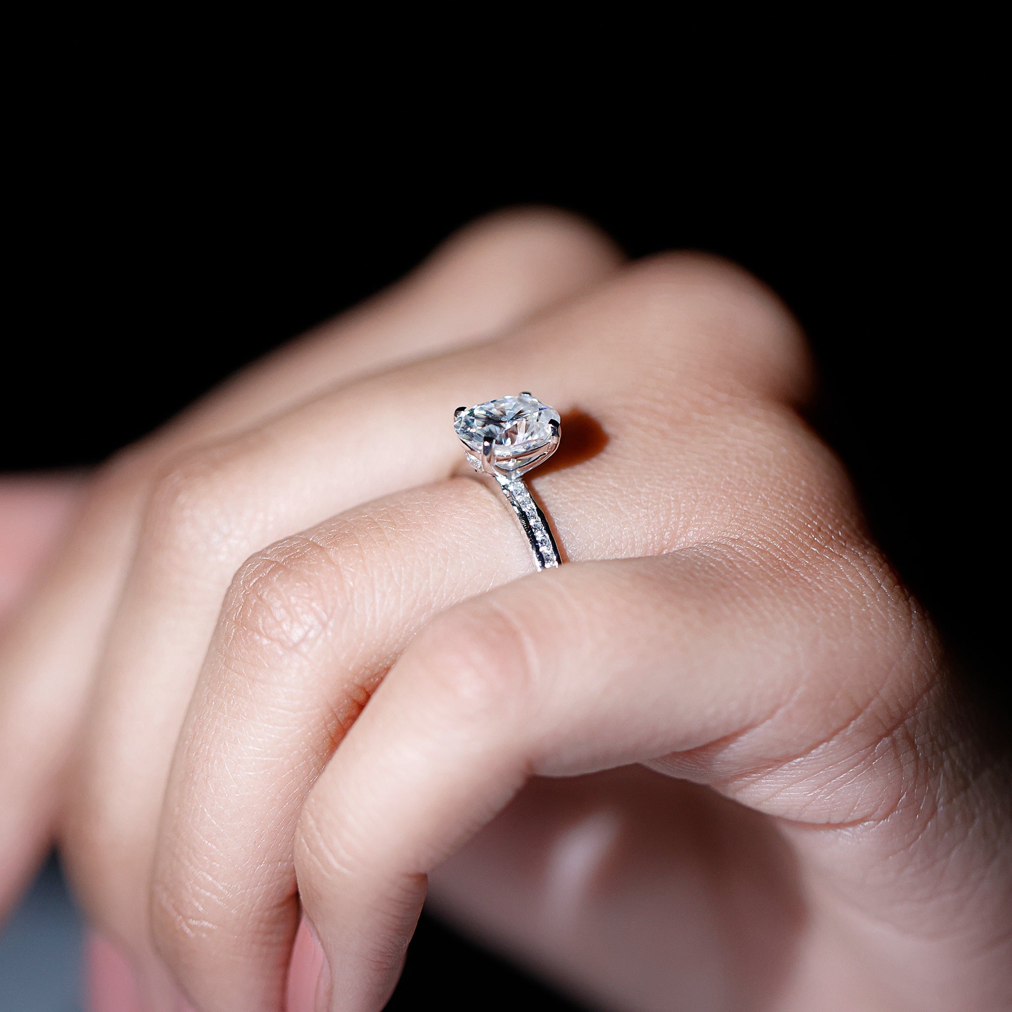 Rosec Jewels-Certified 7X9 MM Lab Grown Diamond Oval Engagement Ring