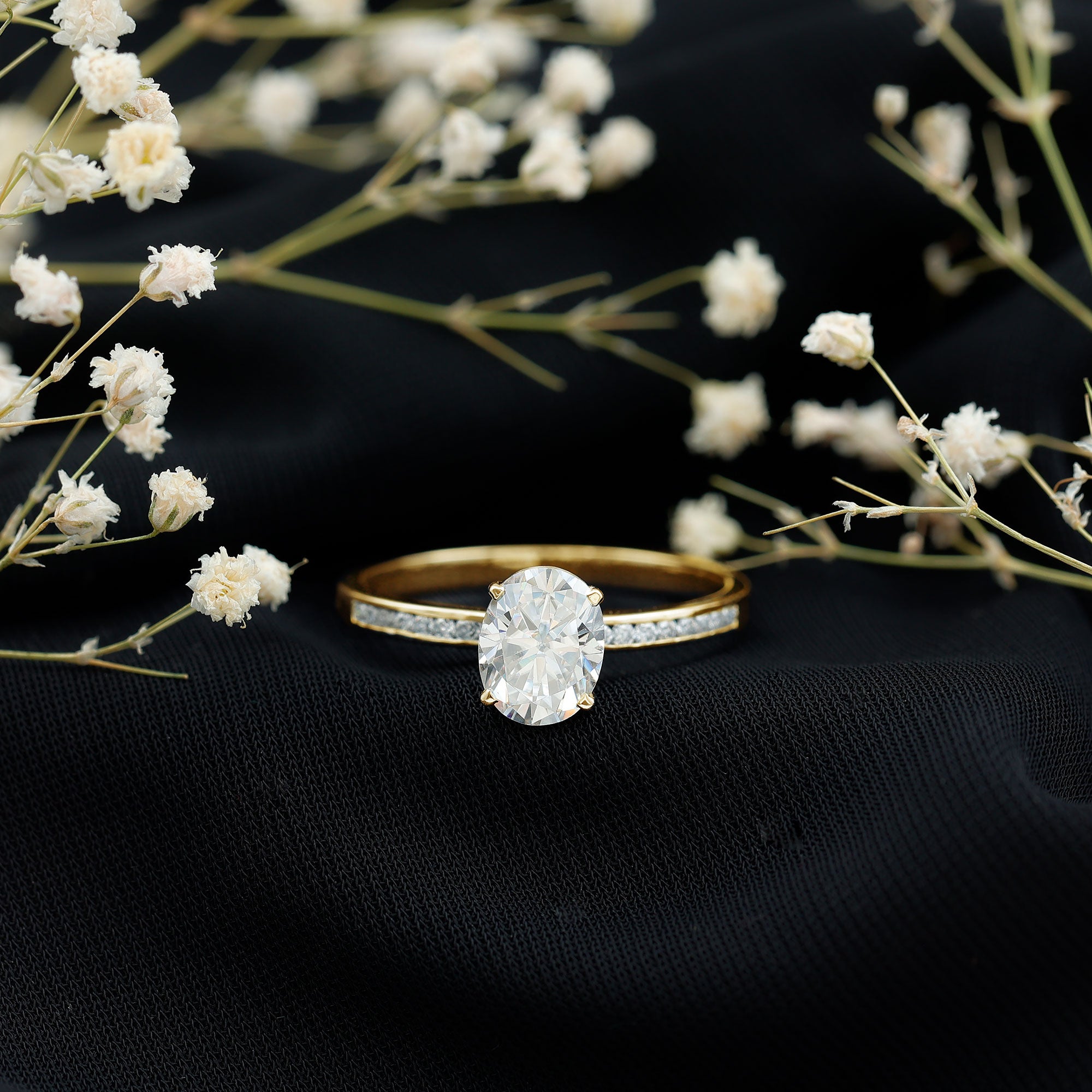 Certified 7X9 MM Lab Grown Diamond Oval Engagement Ring Lab - ( EF-VS ) - Rosec Jewels