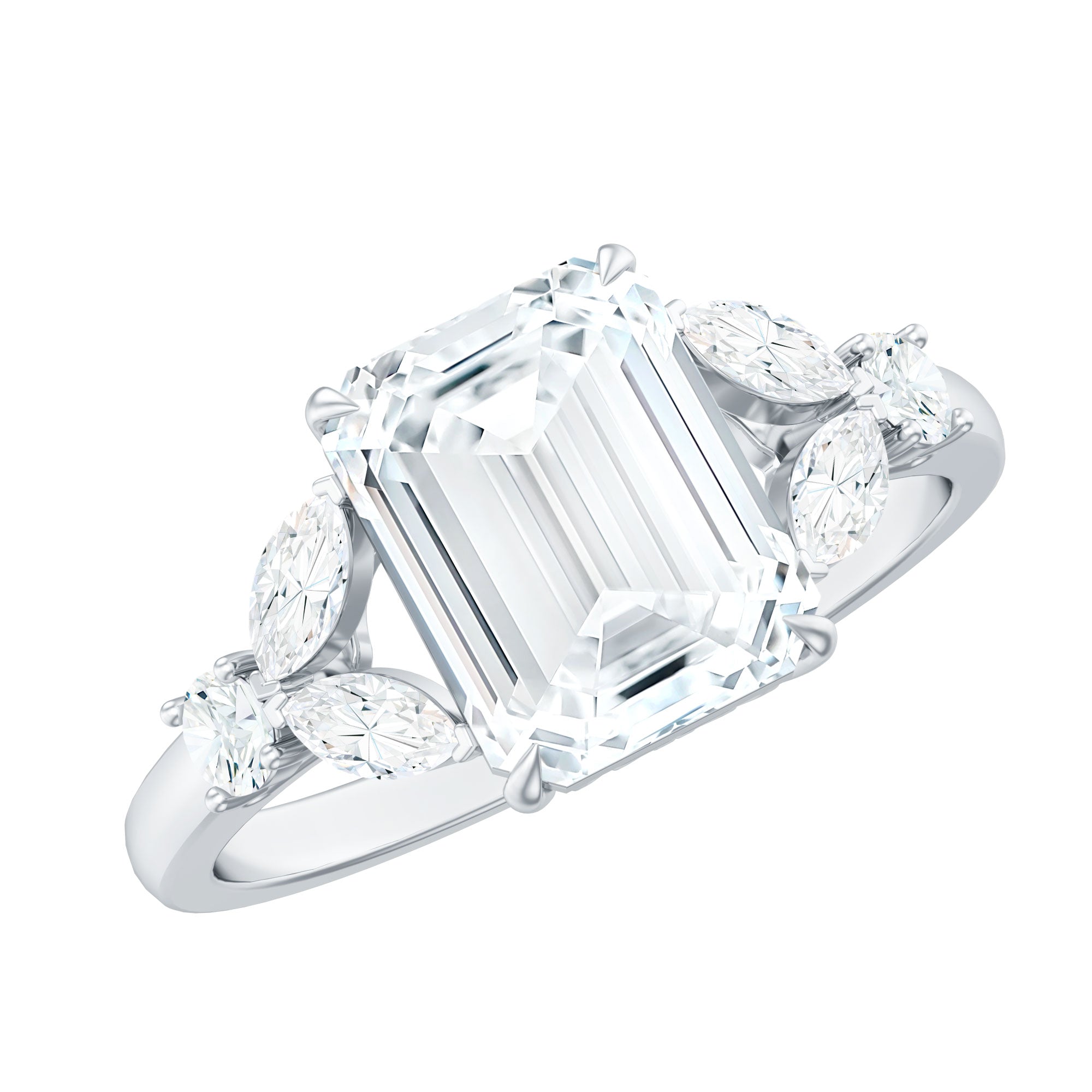 Womens Diamond Engagement Ring with Split Shank