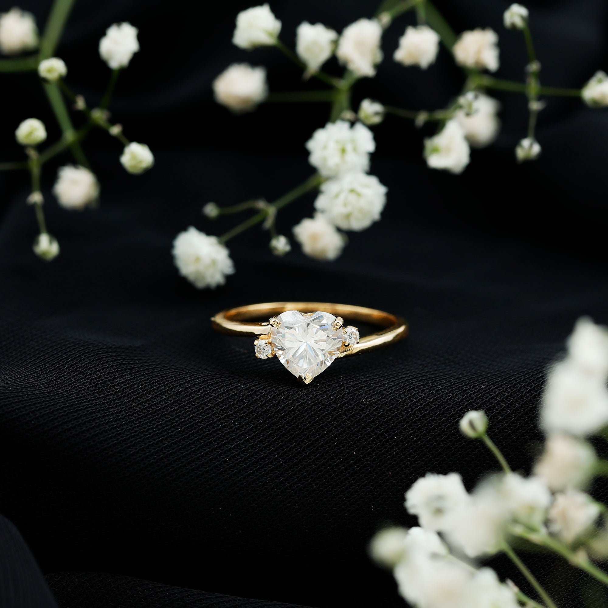 7 mm Heart Lab Grown Diamond Proposal Ring For Her Lab - ( EF-VS ) - Rosec Jewels