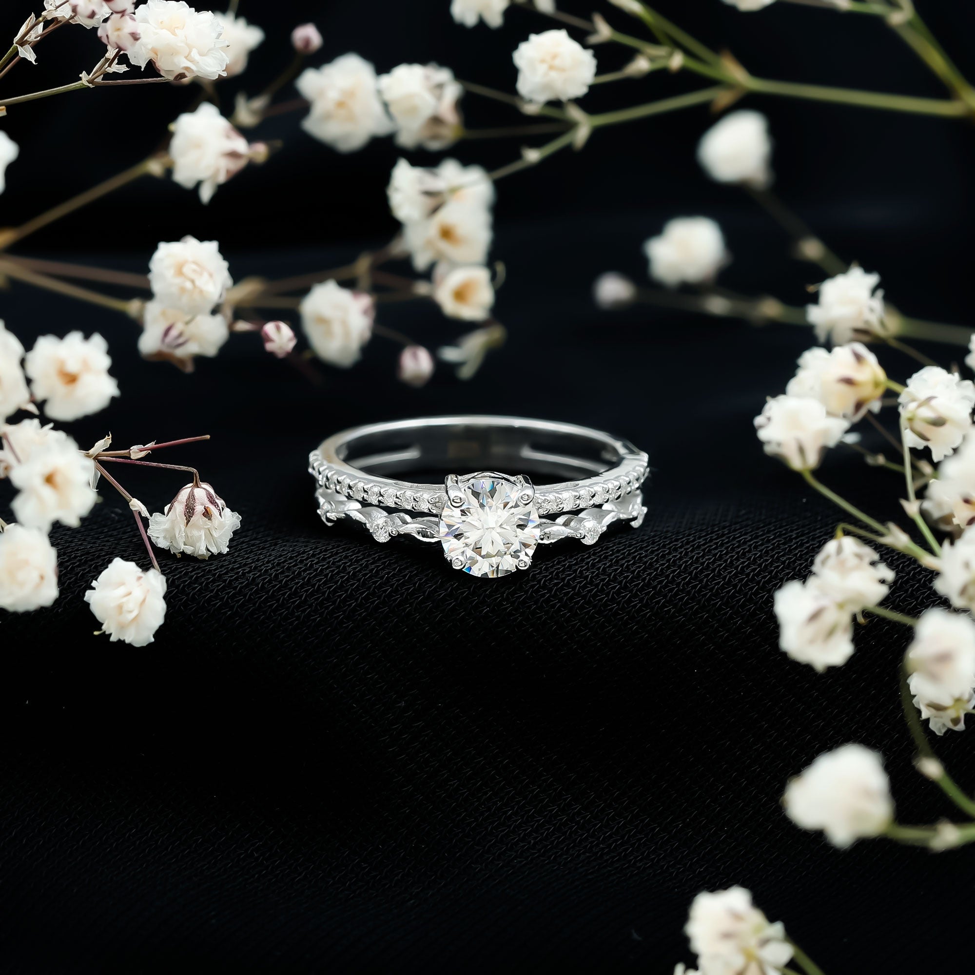 Brilliant Cut Lab Grown Diamond Designer Engagement Ring Lab - ( EF-VS ) - Rosec Jewels