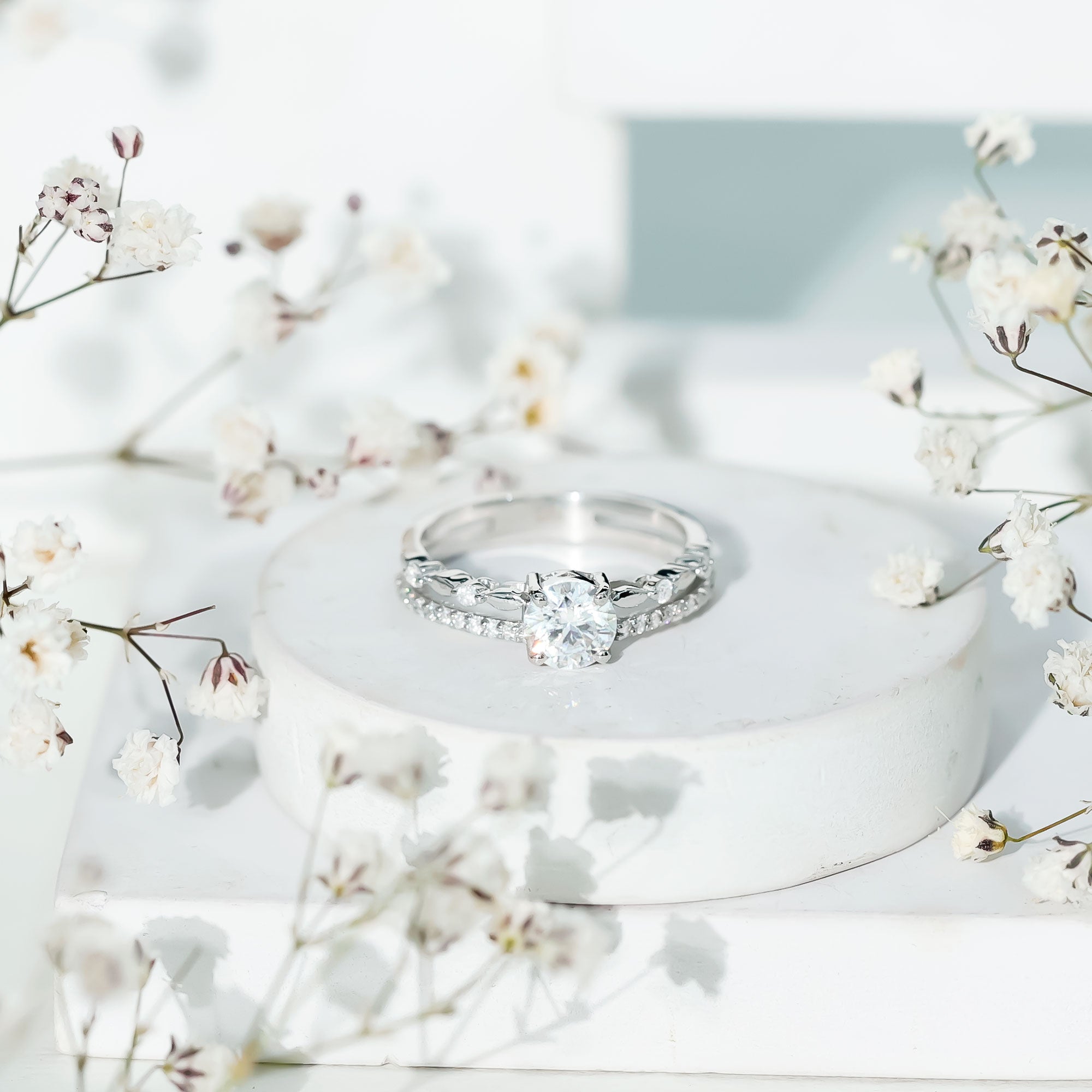 Brilliant Cut Lab Grown Diamond Designer Engagement Ring Lab - ( EF-VS ) - Rosec Jewels