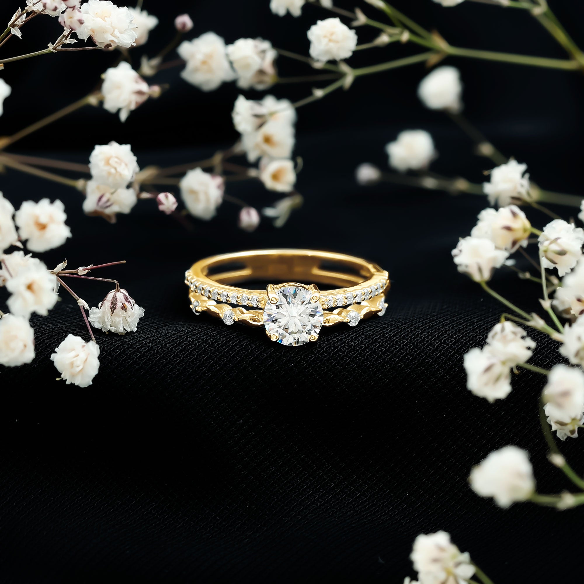 Brilliant Cut Lab Grown Diamond Designer Engagement Ring Lab - ( EF-VS ) - Rosec Jewels