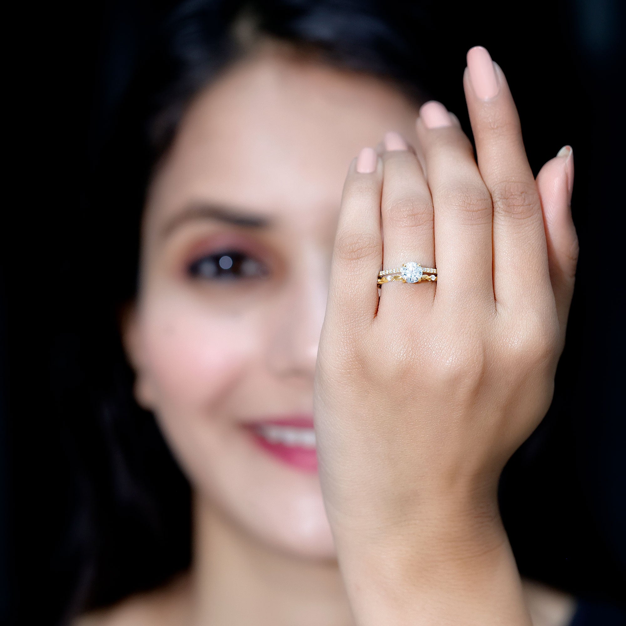 Brilliant Cut Lab Grown Diamond Designer Engagement Ring Lab - ( EF-VS ) - Rosec Jewels